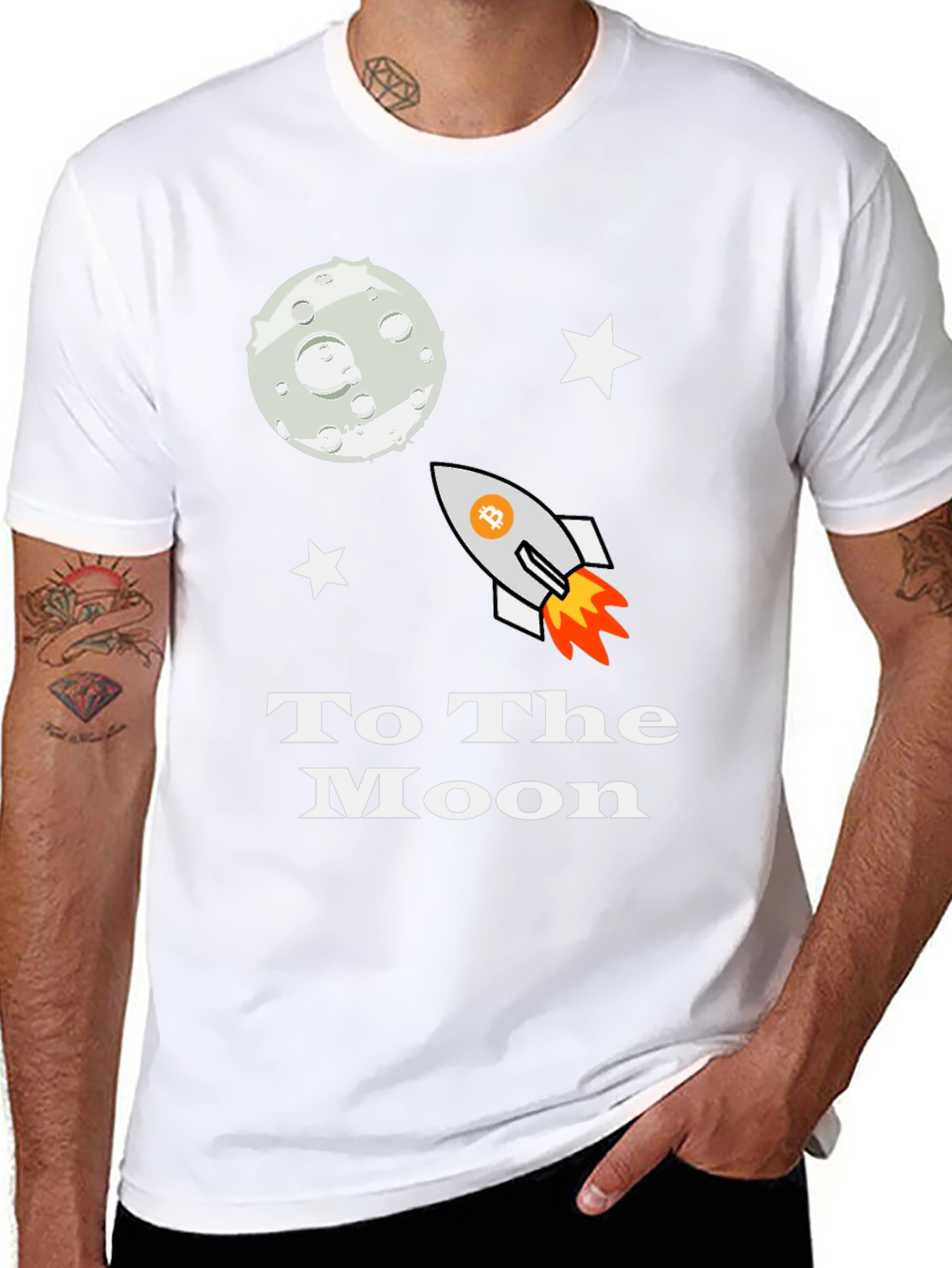 Bitcoin Crypto To the Moon Graphic Tee