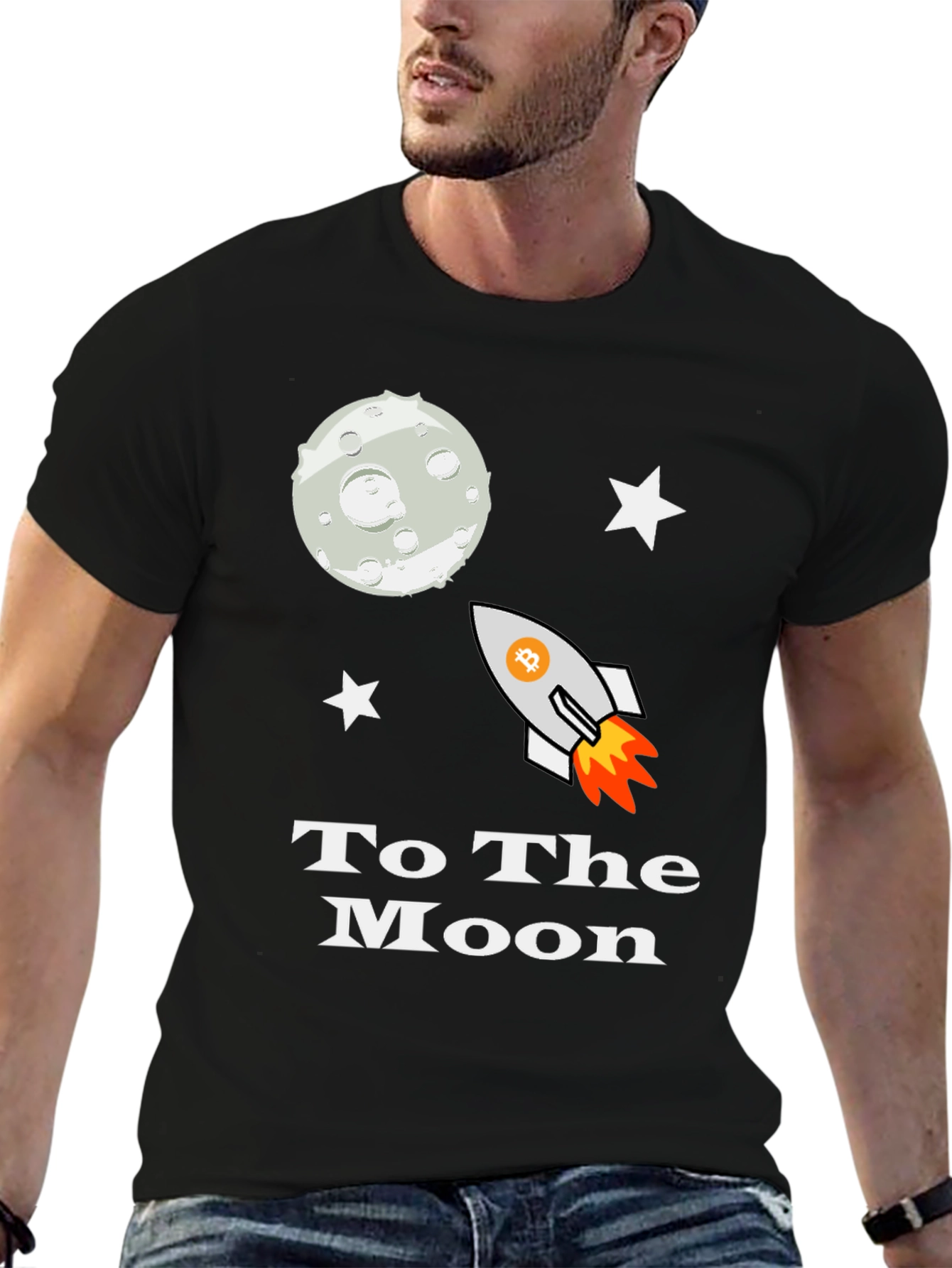 Bitcoin Crypto To the Moon Graphic Tee