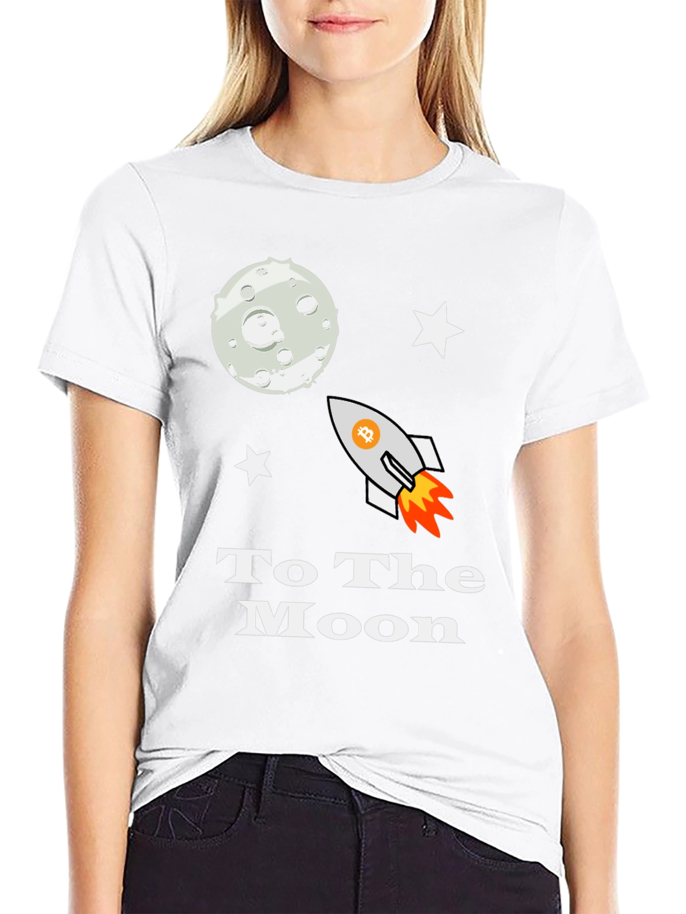 Bitcoin Crypto To the Moon Graphic Tee