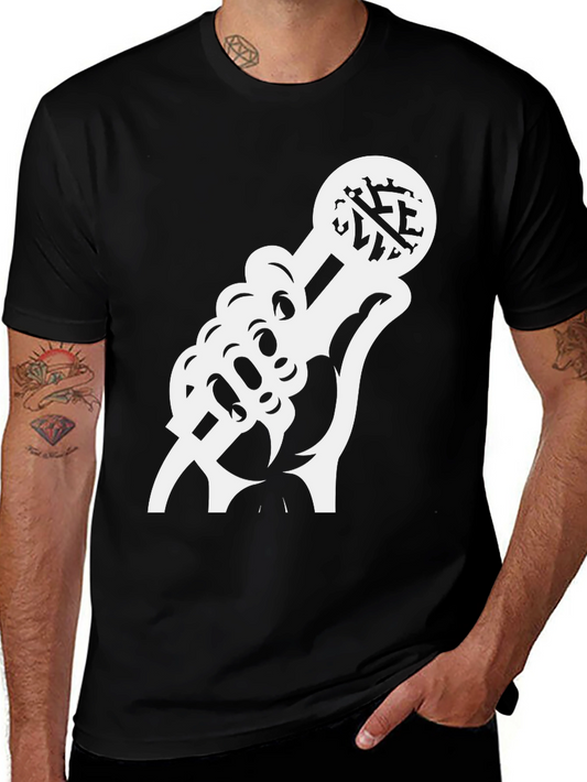 Mic Drop Tee: Classic Black Graphic T-Shirt