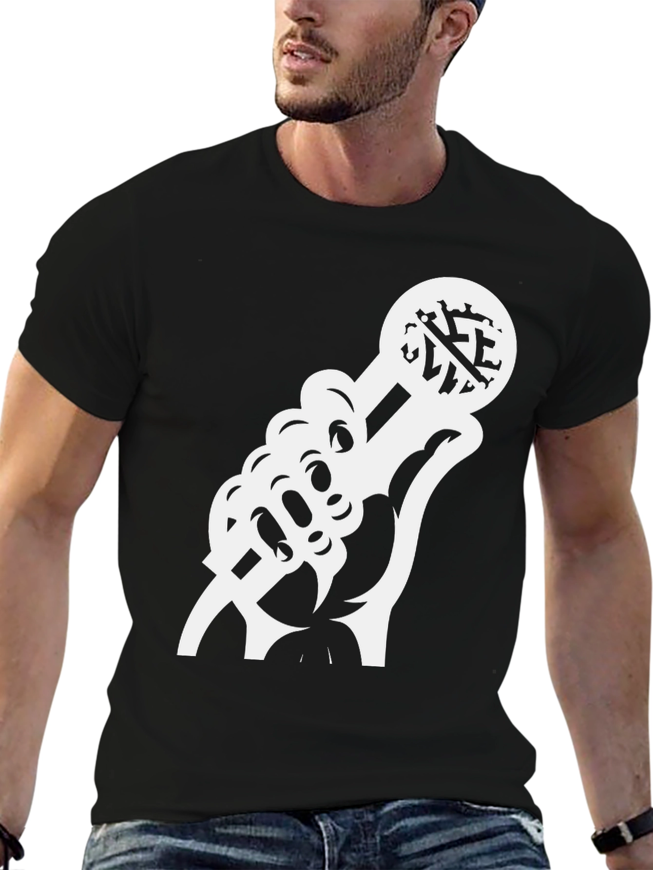 Mic Drop Tee: Classic Black Graphic T-Shirt