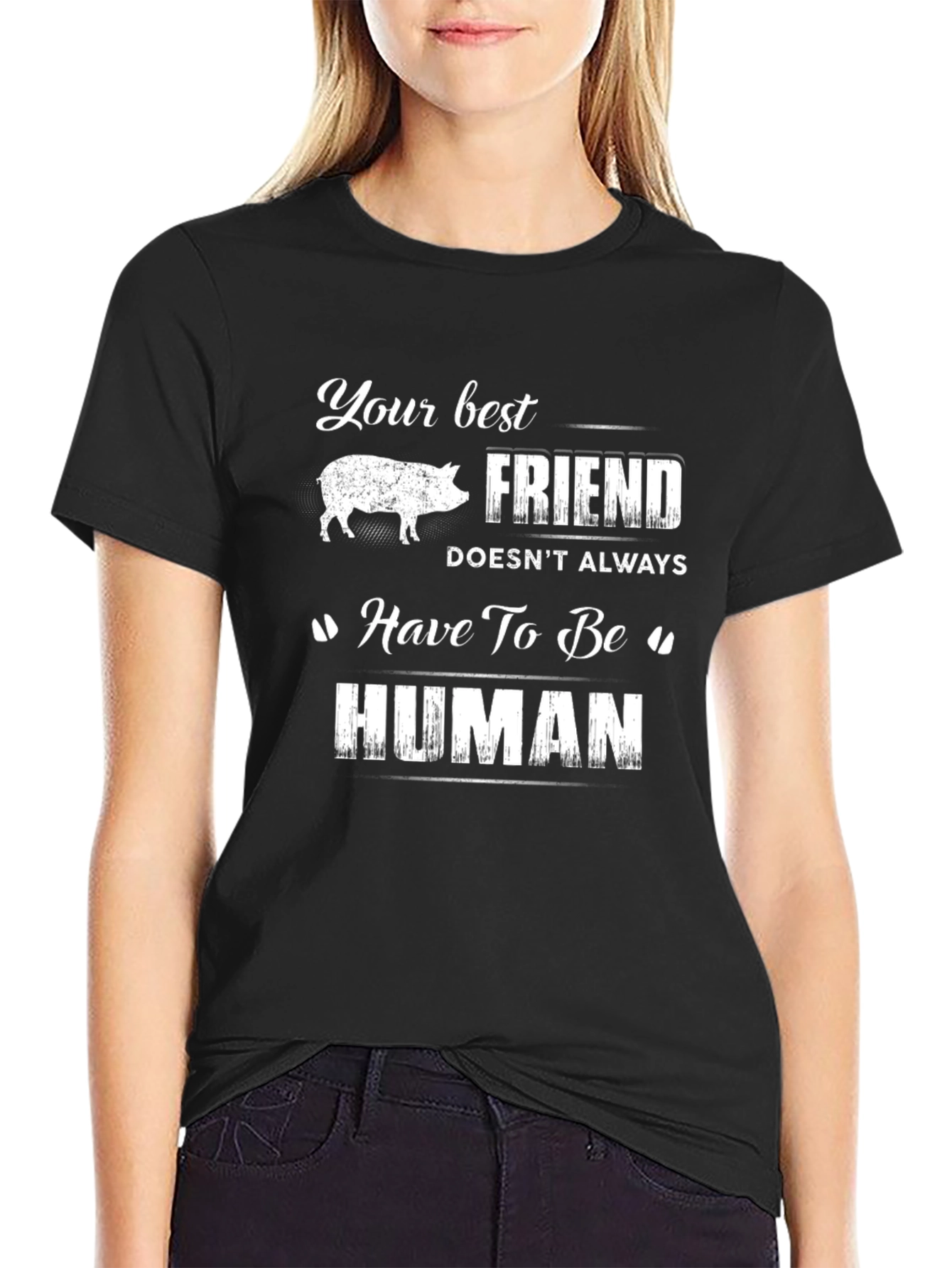 Best Friend Pig T-Shirt - Human Alternative