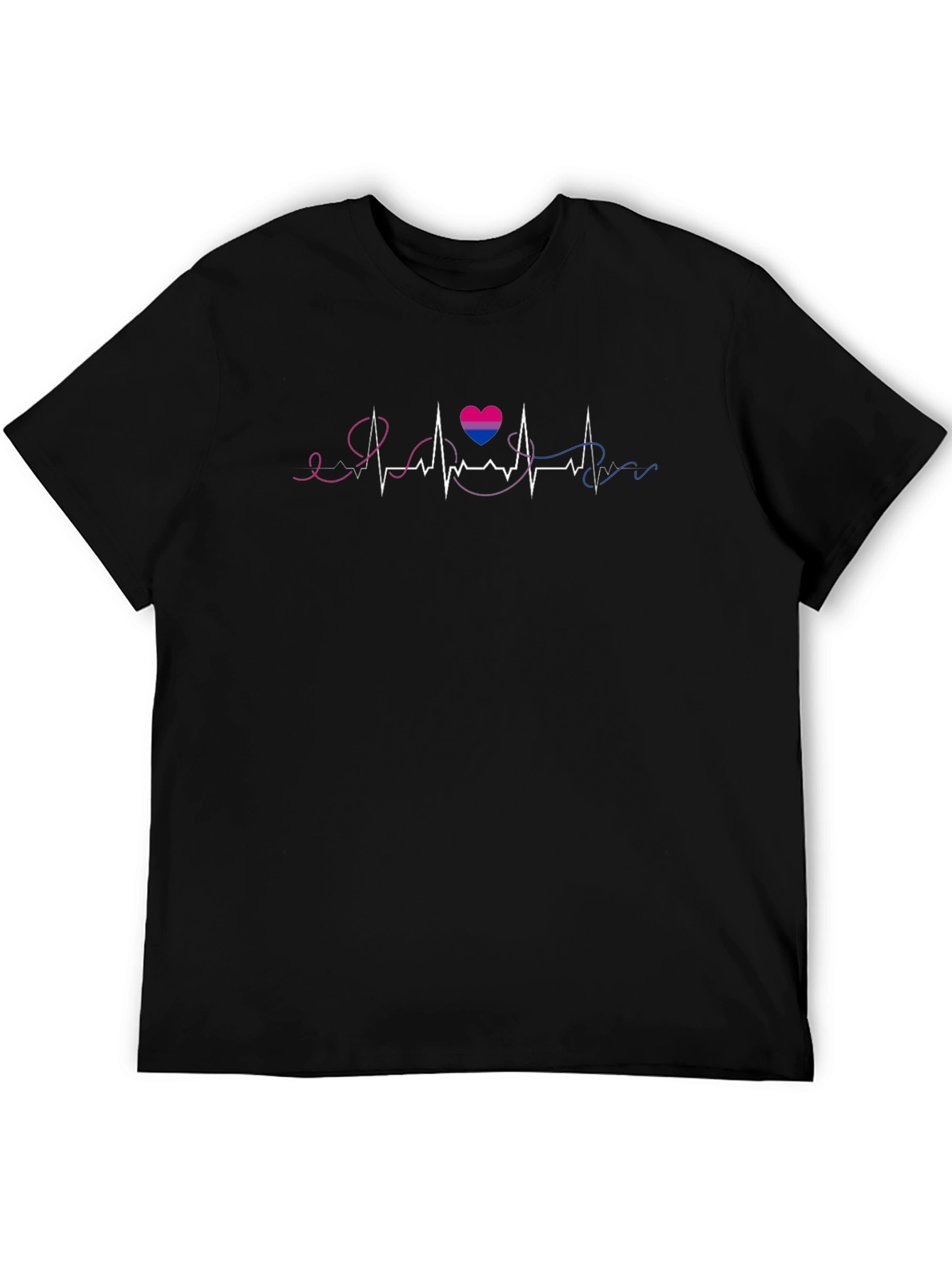 Bisexual Pride Heartbeat Graphic Tee