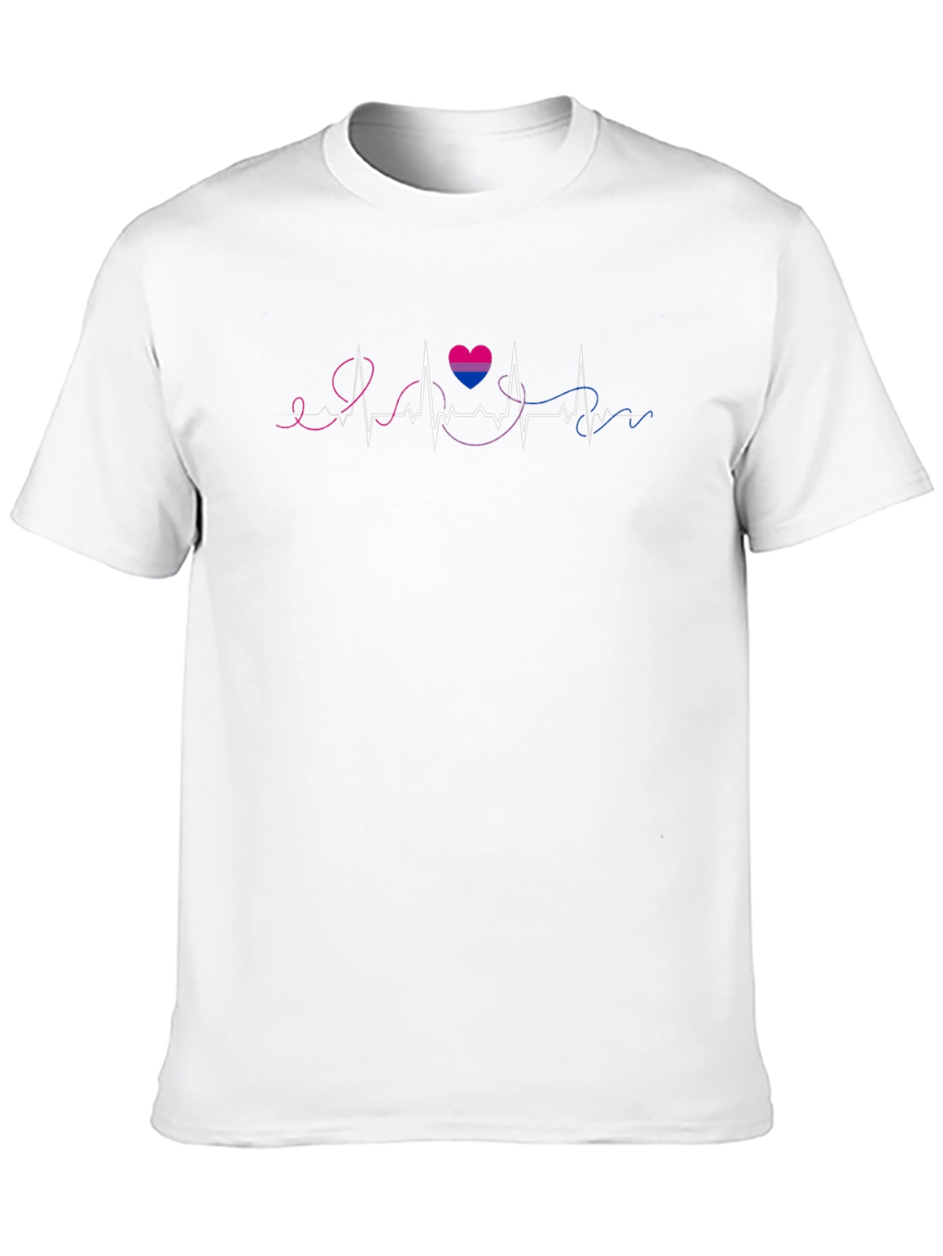 Bisexual Pride Heartbeat Graphic Tee