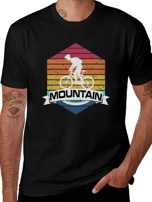 Mountain Biker Graphic Tee - Retro Design
