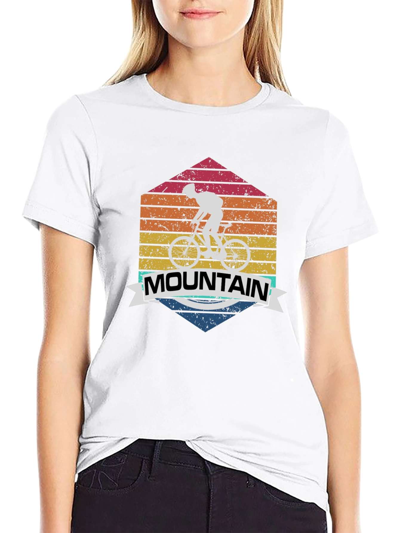 Mountain Biker Graphic Tee - Retro Design