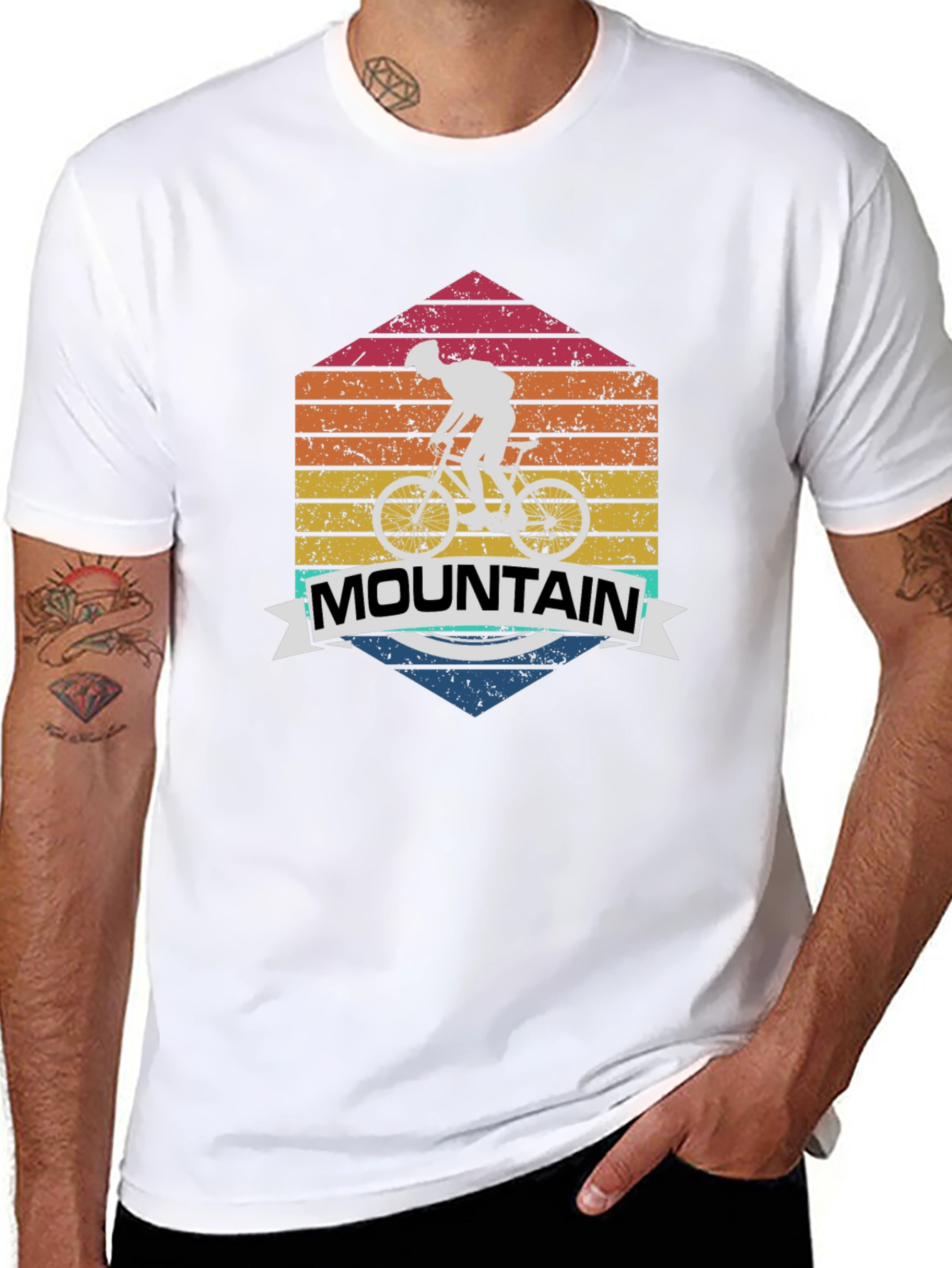 Mountain Biker Graphic Tee - Retro Design