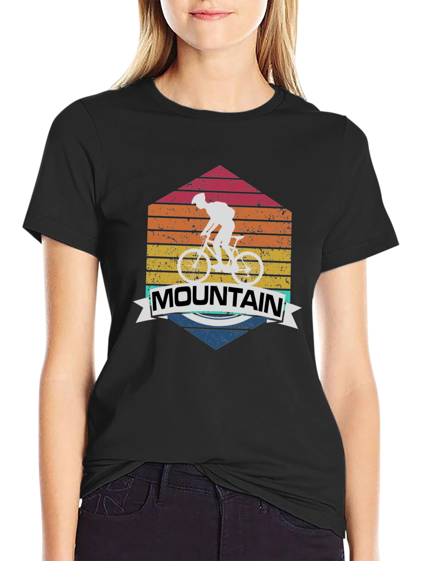 Mountain Biker Graphic Tee - Retro Design