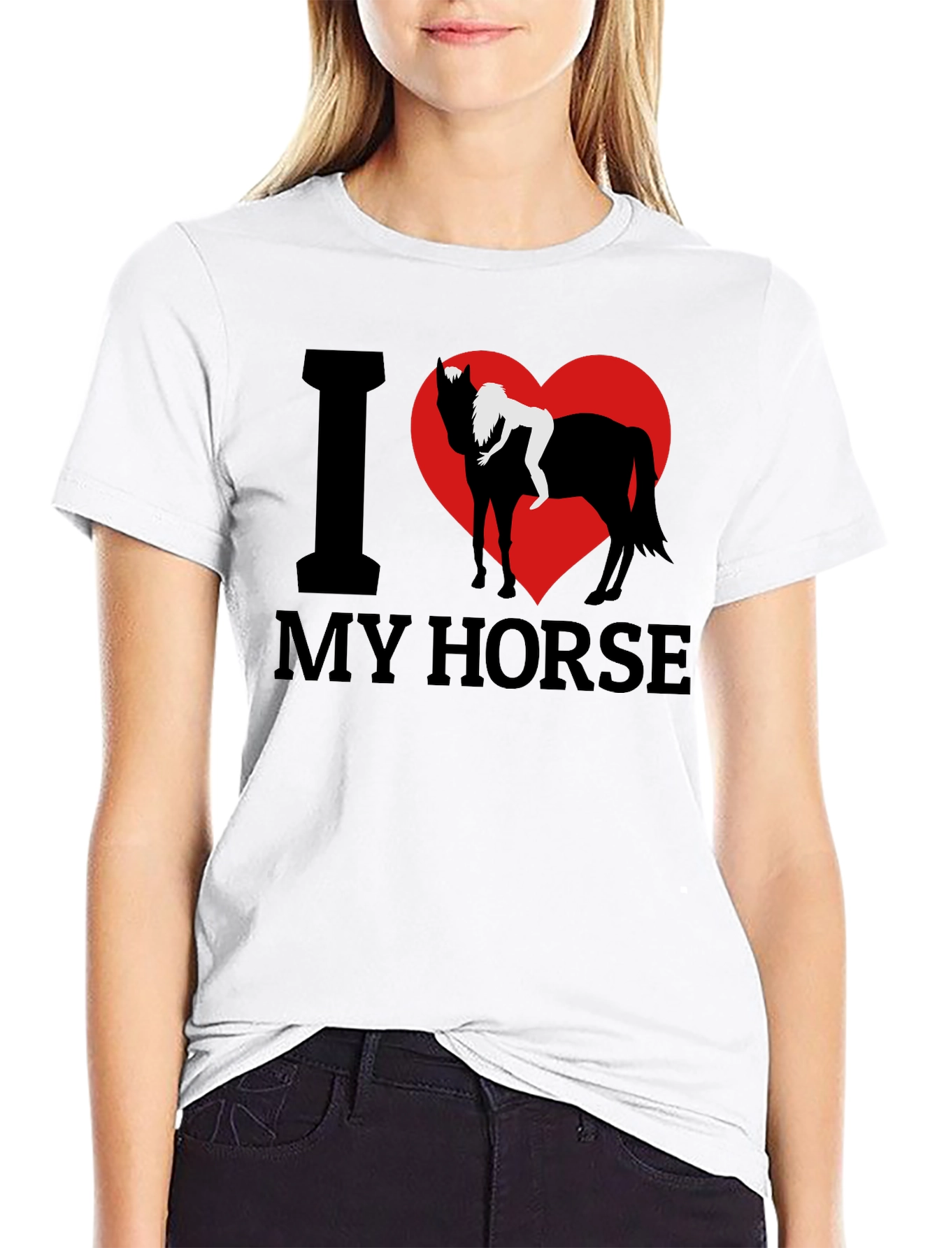 I Love My Horse Graphic Tee - Black