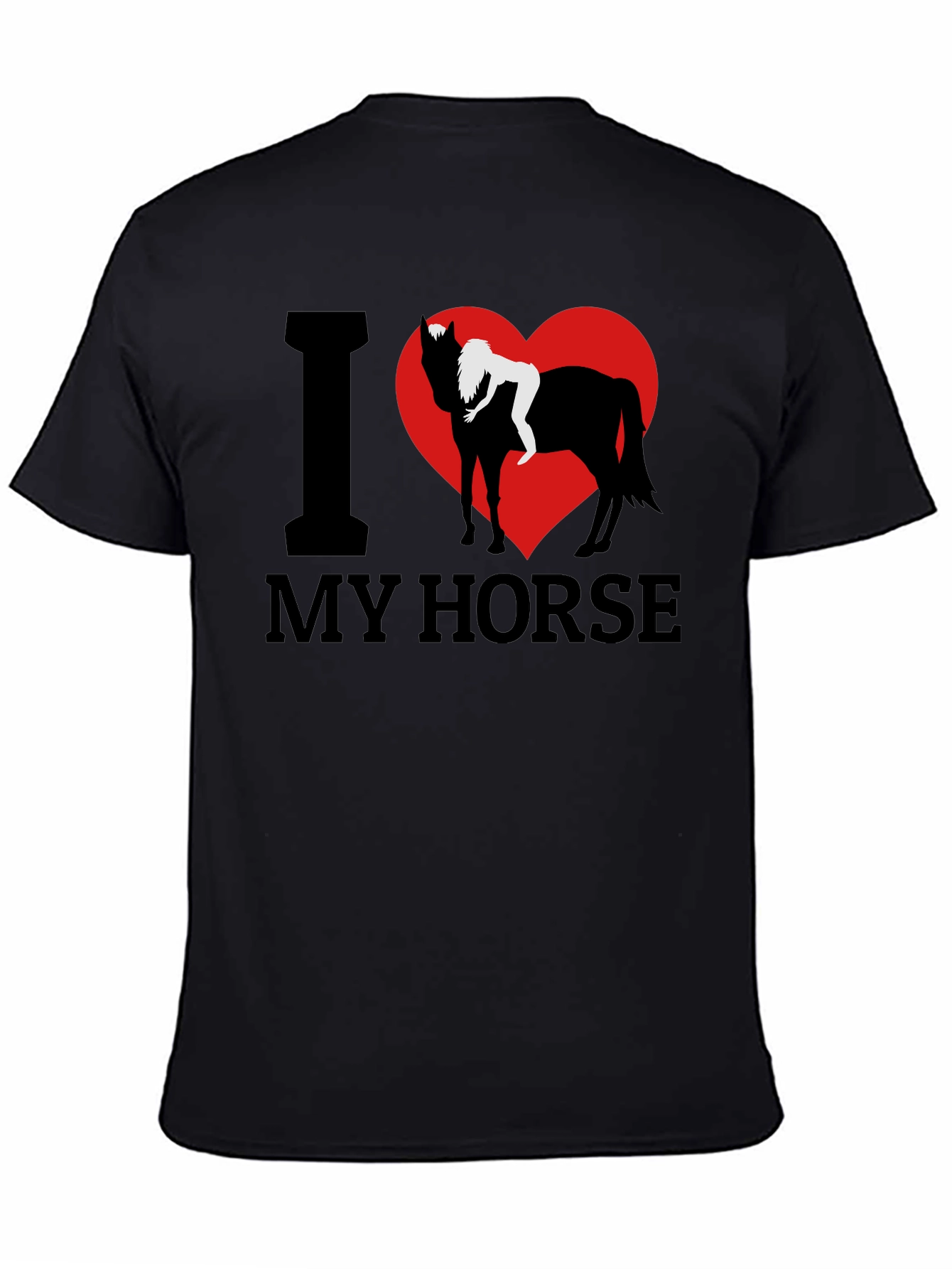I Love My Horse Graphic Tee - Black