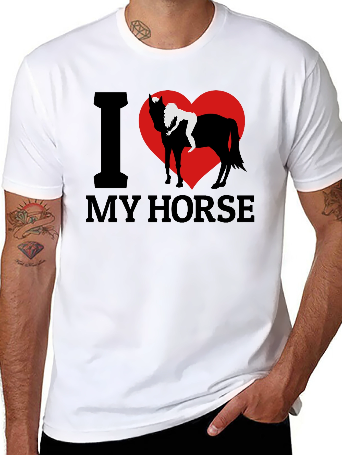 I Love My Horse Graphic Tee - Black