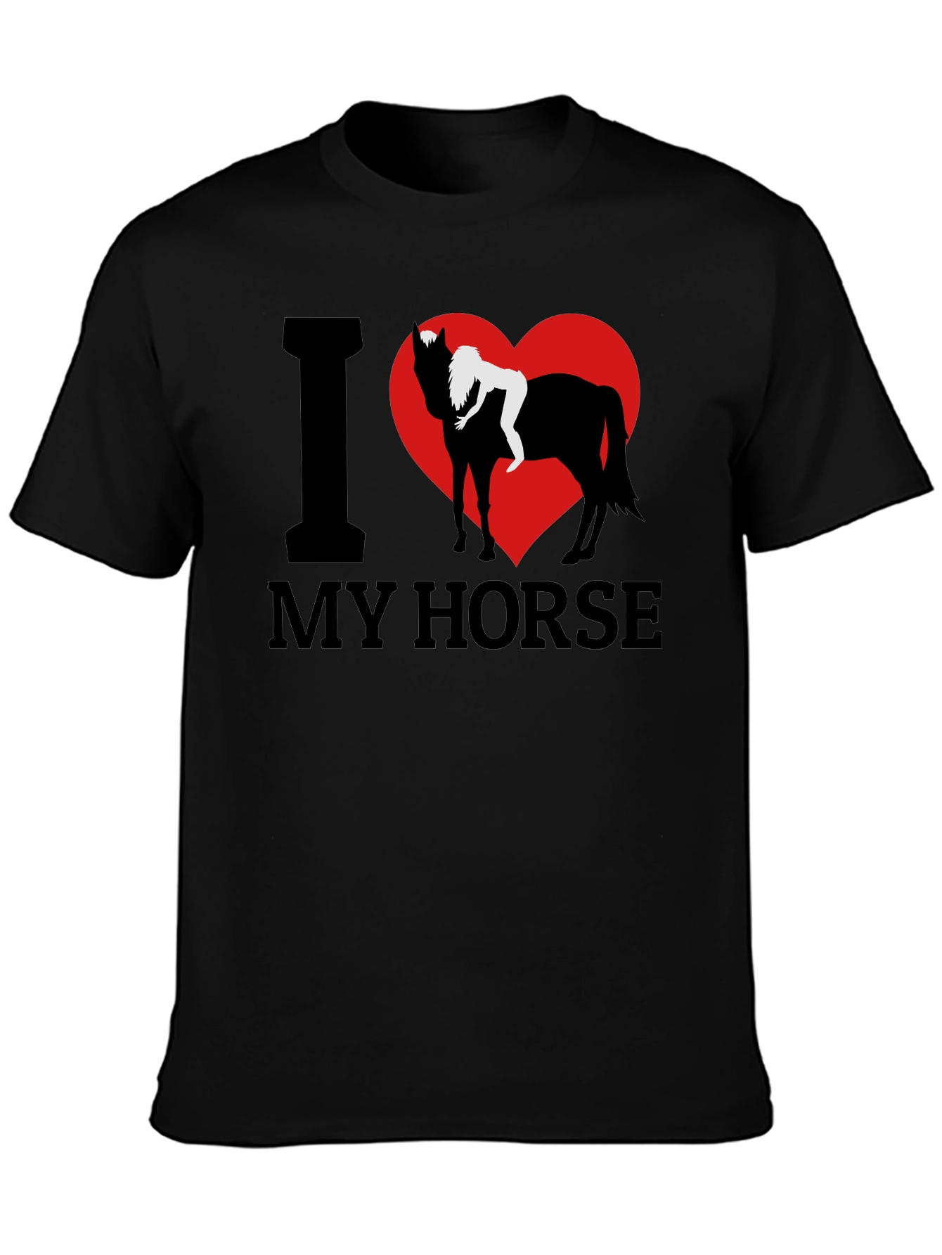 I Love My Horse Graphic Tee - Black
