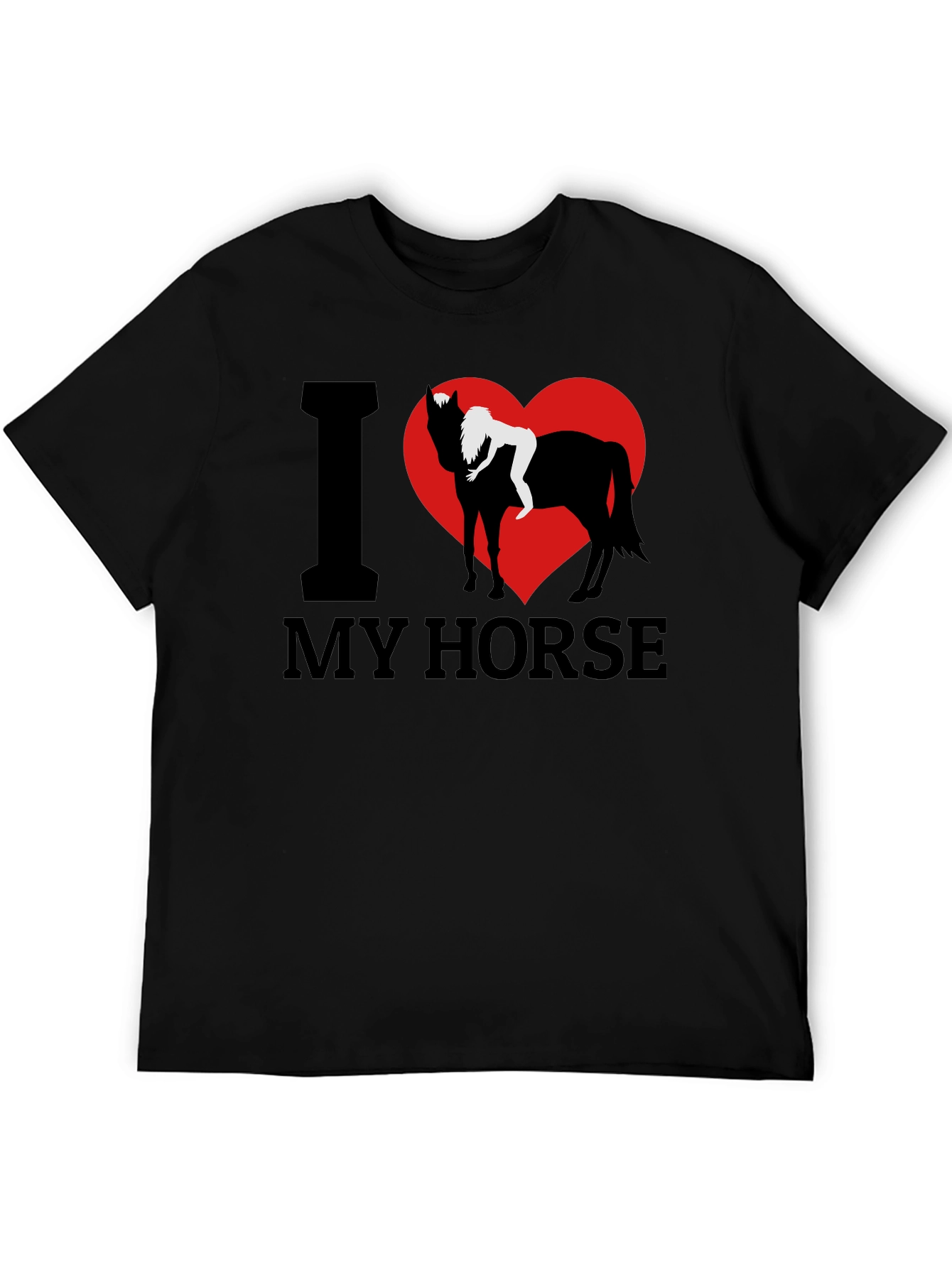 I Love My Horse Graphic Tee - Black