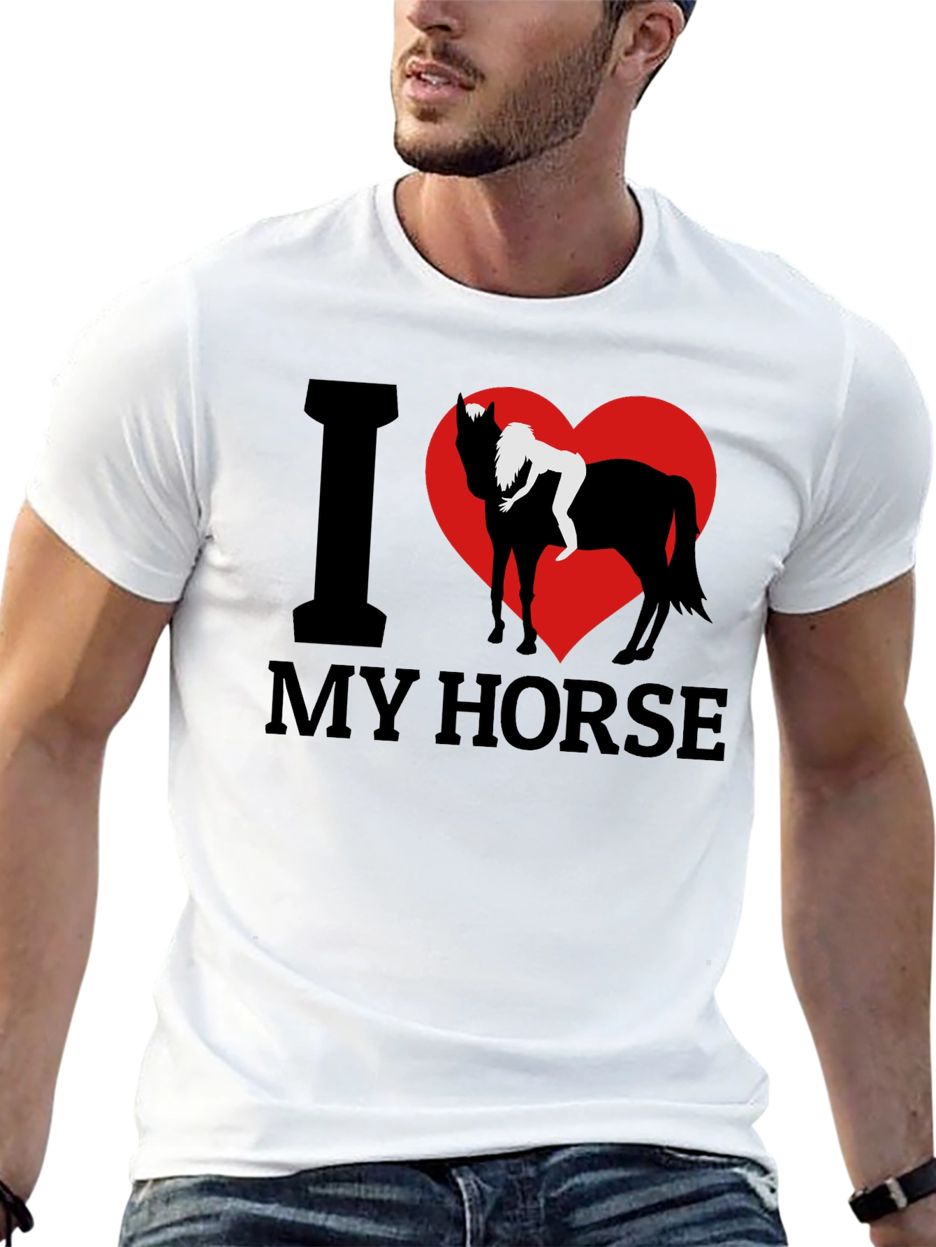 I Love My Horse Graphic Tee - Black