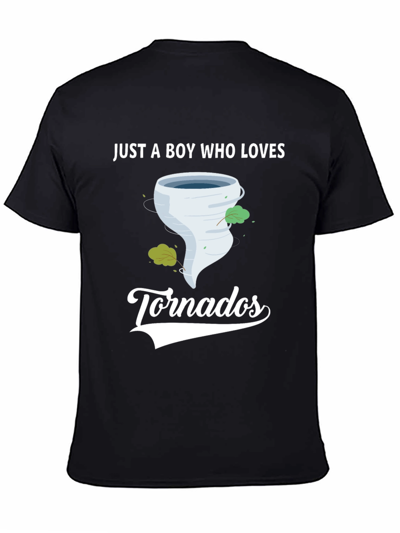 Boy Who Loves Tornadoes Black Graphic T-Shirt