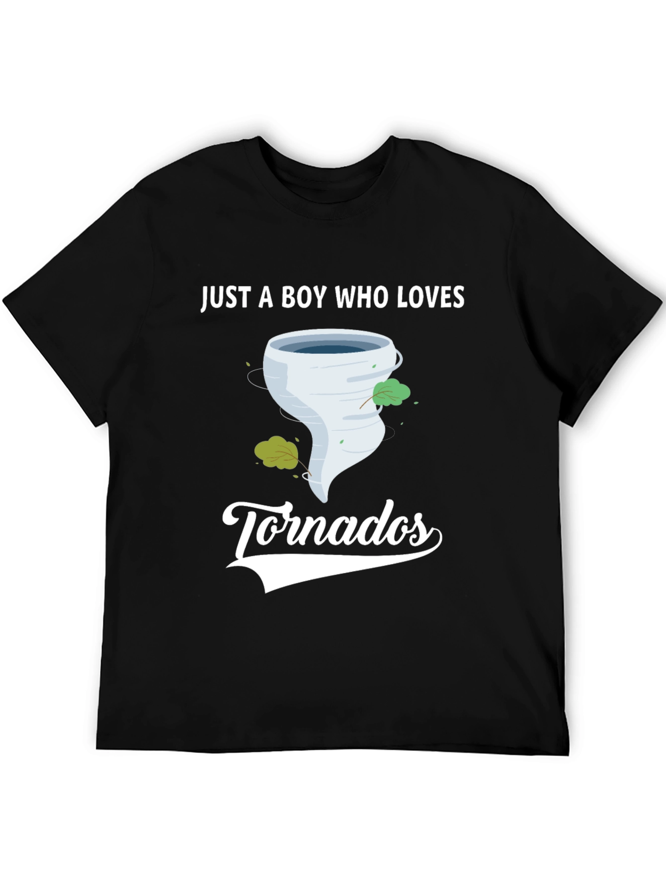 Boy Who Loves Tornadoes Black Graphic T-Shirt