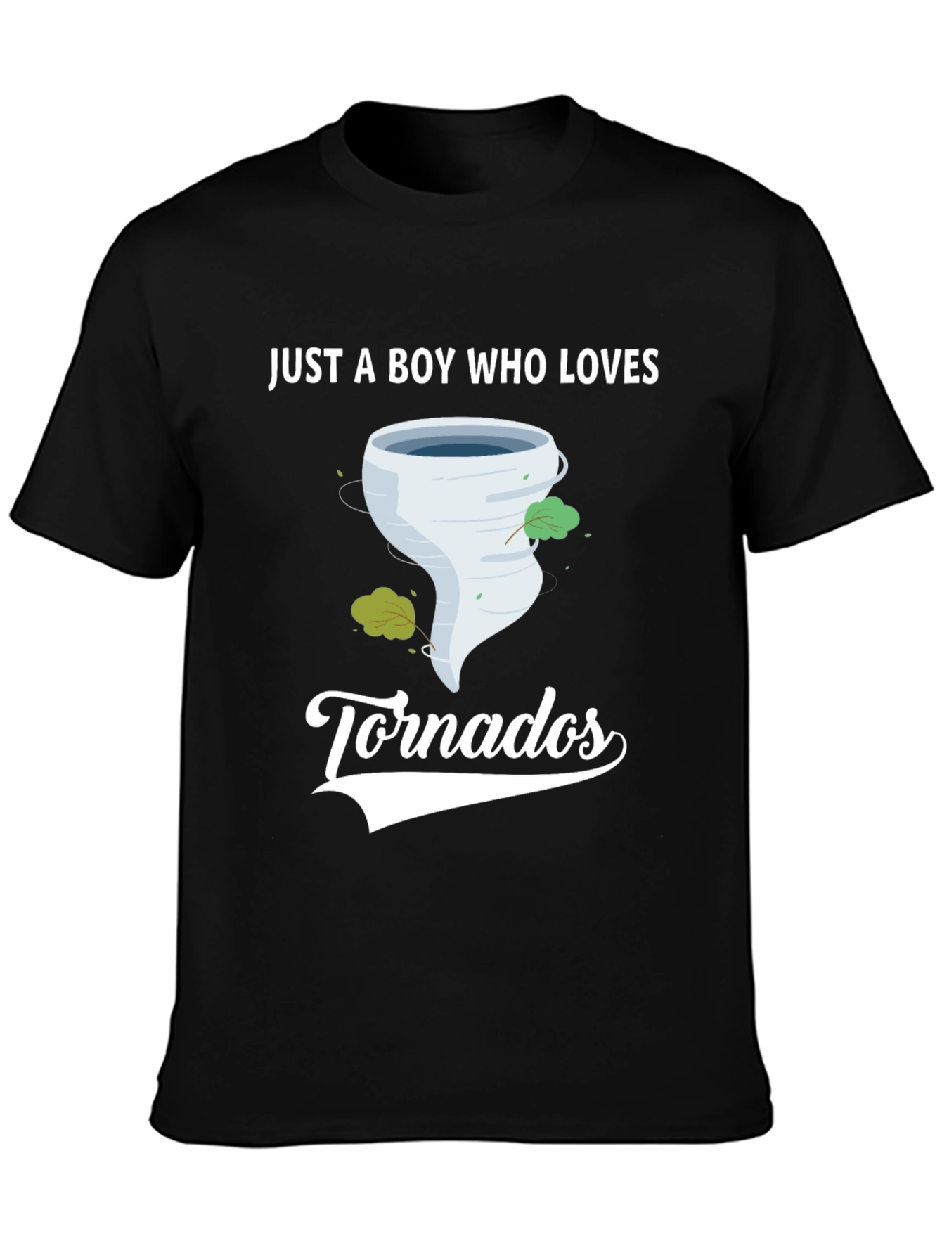 Boy Who Loves Tornadoes Black Graphic T-Shirt