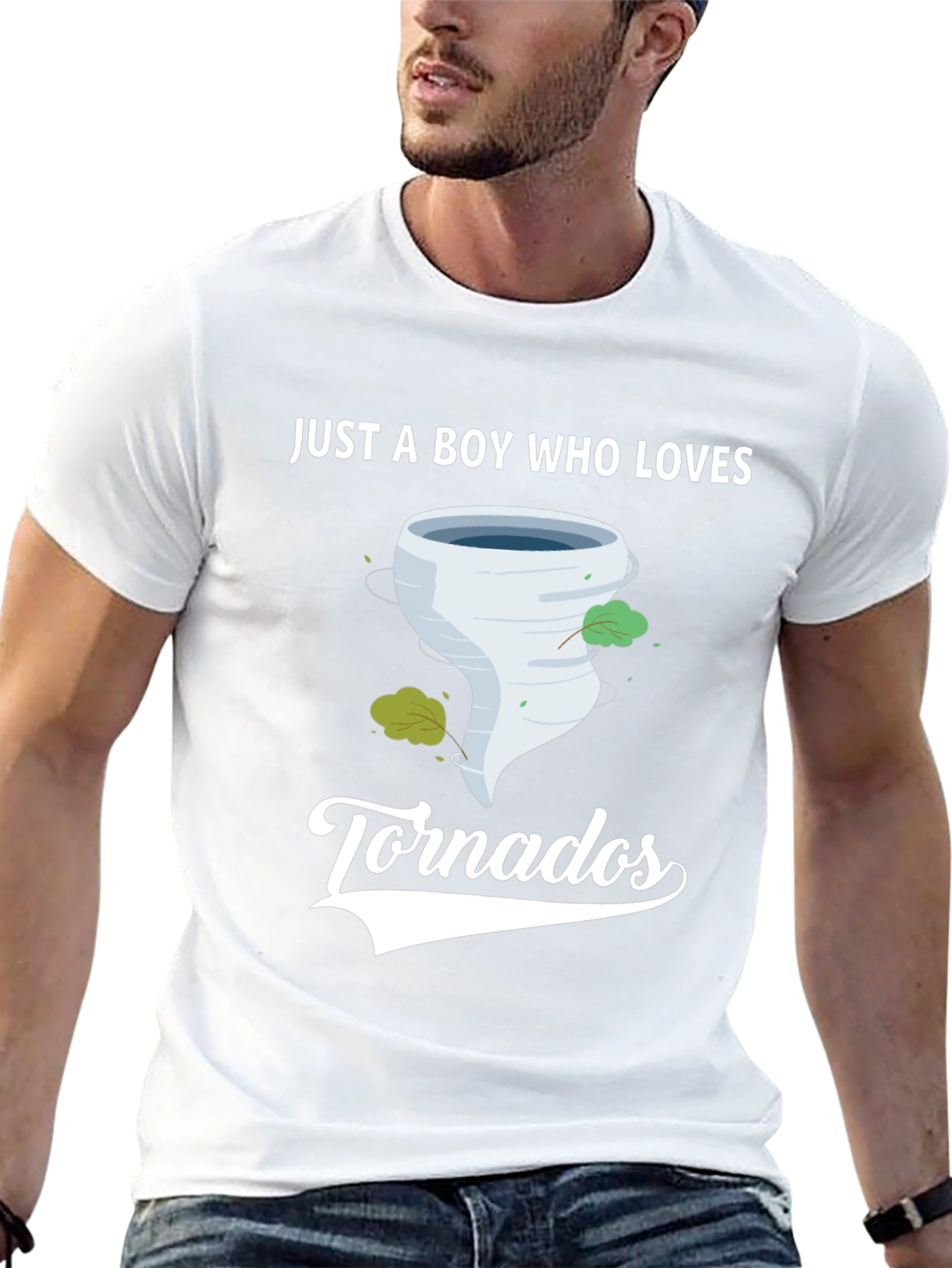 Boy Who Loves Tornadoes Black Graphic T-Shirt