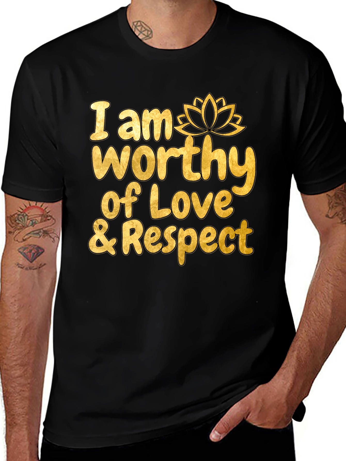 Worthy of Love & Respect Black Graphic Tee
