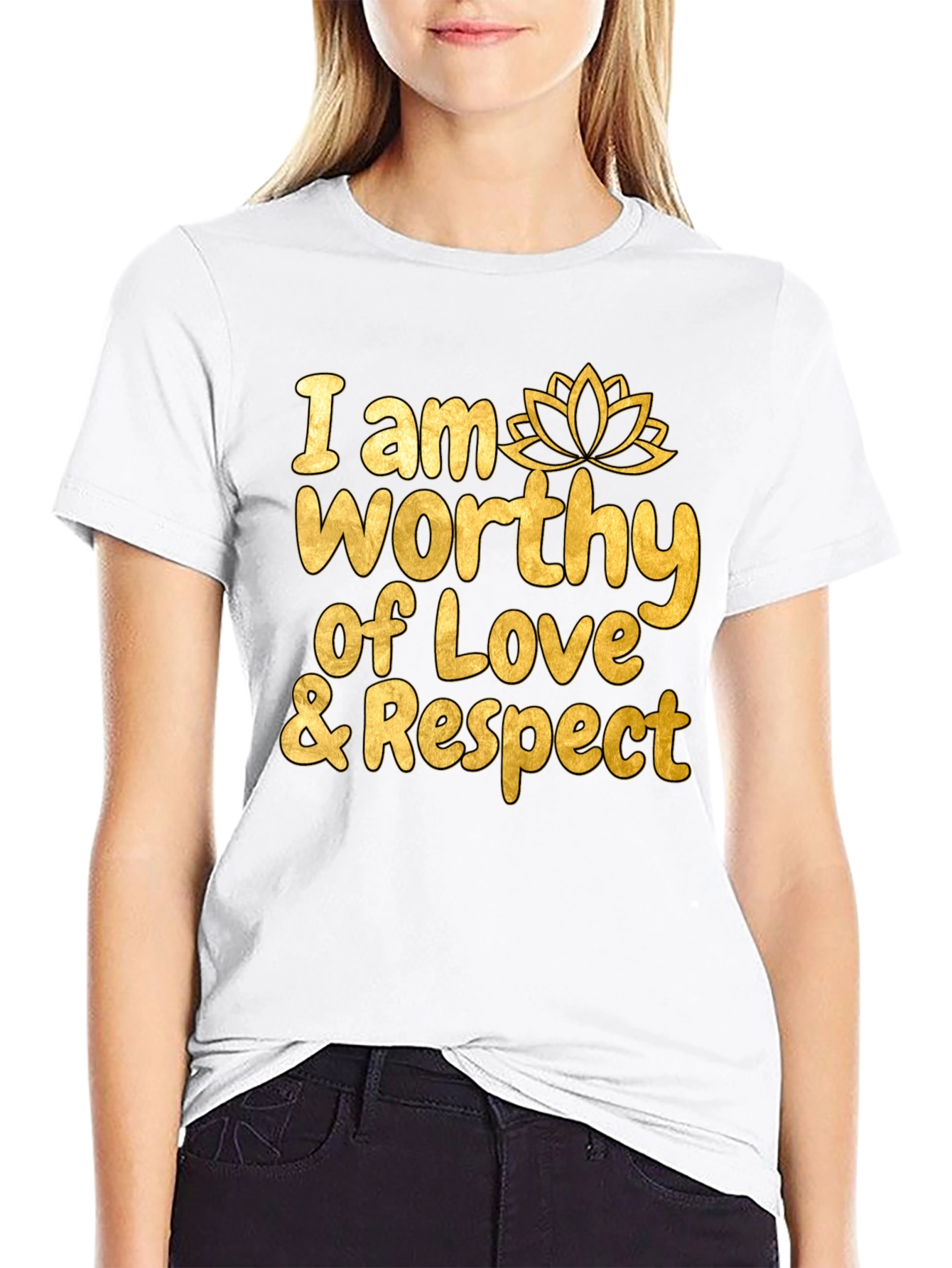 Worthy of Love & Respect Black Graphic Tee