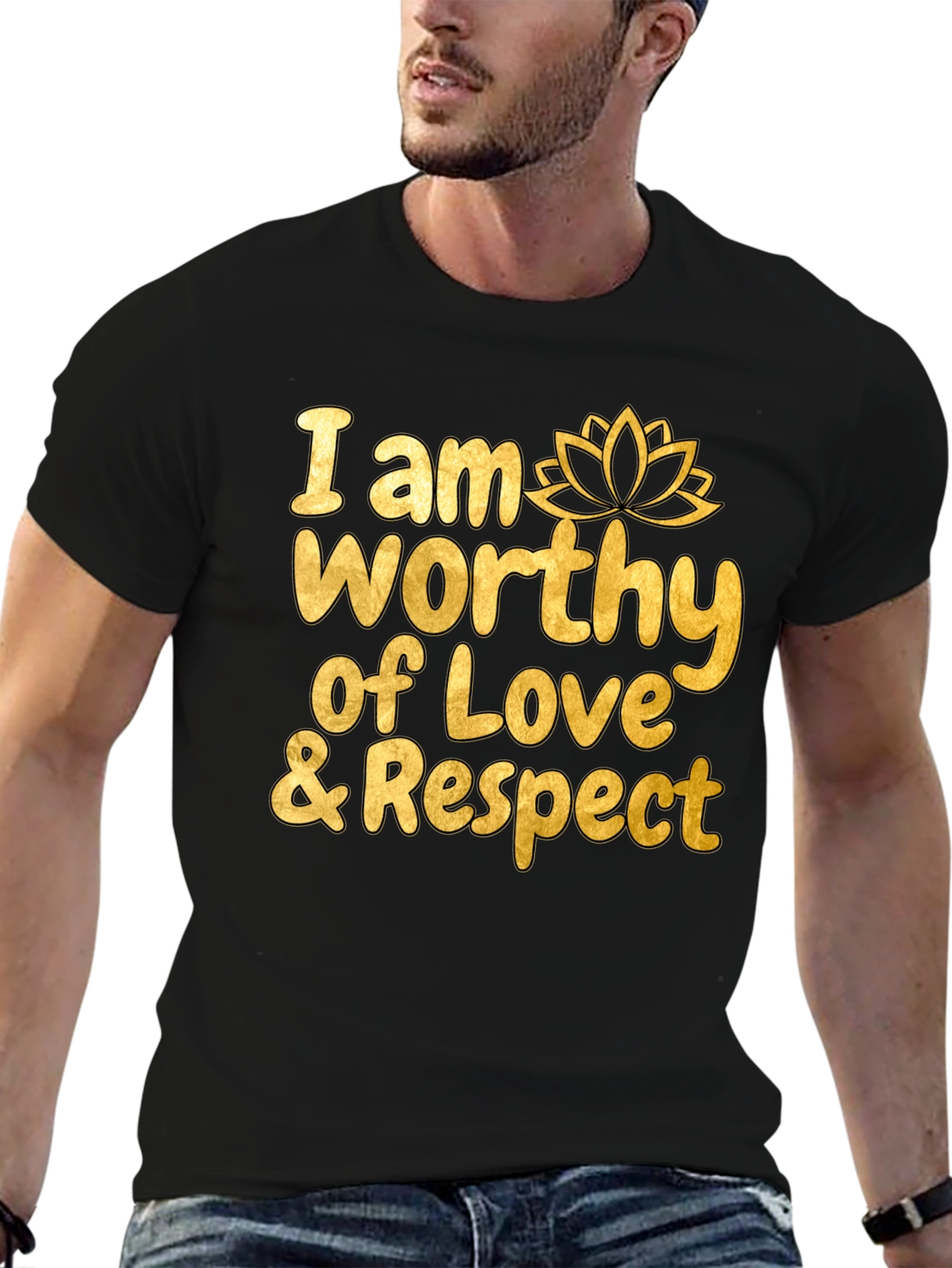 Worthy of Love & Respect Black Graphic Tee