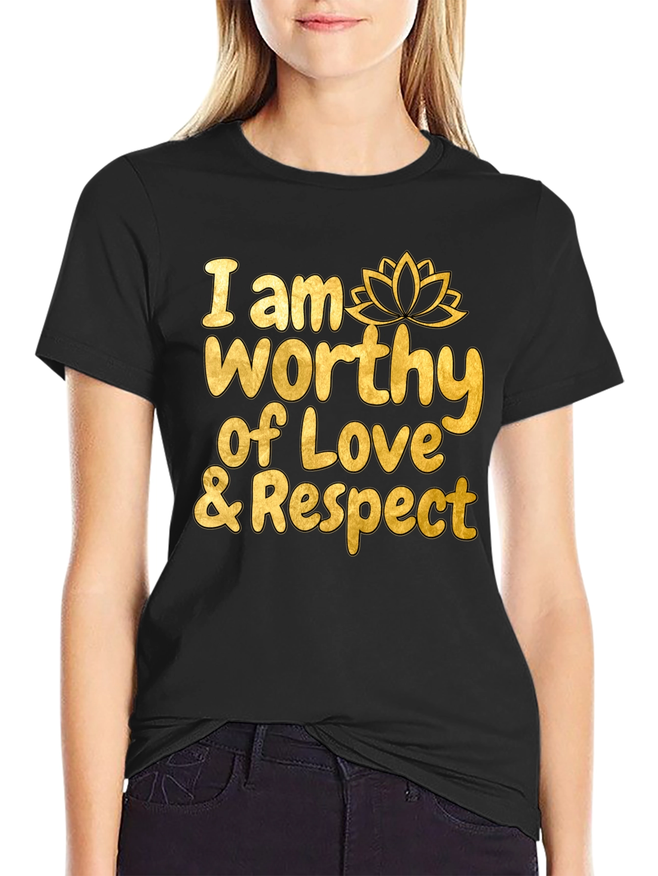 Worthy of Love & Respect Black Graphic Tee