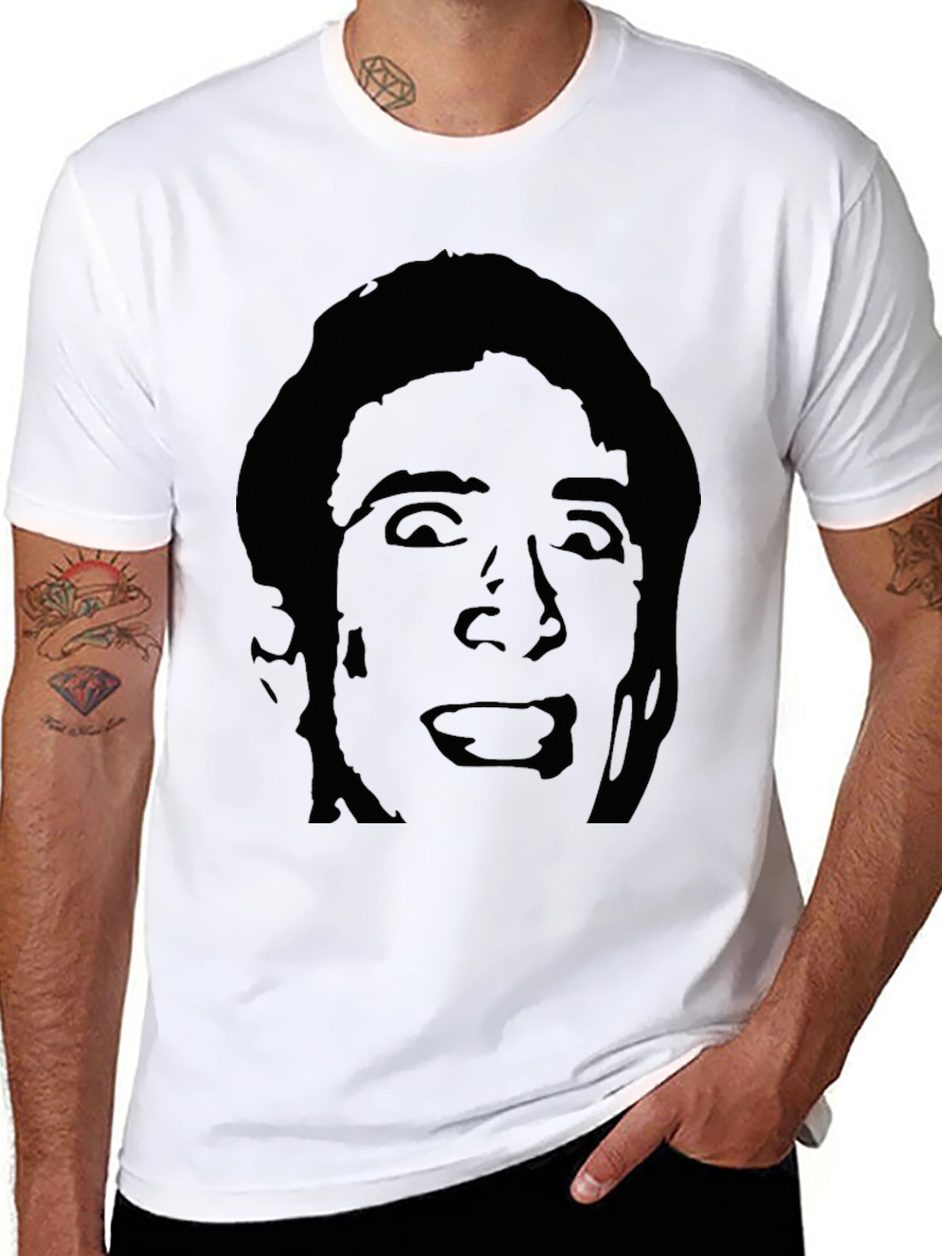 Nicolas Cage Silhouette T-Shirt - Black Graphic Tee