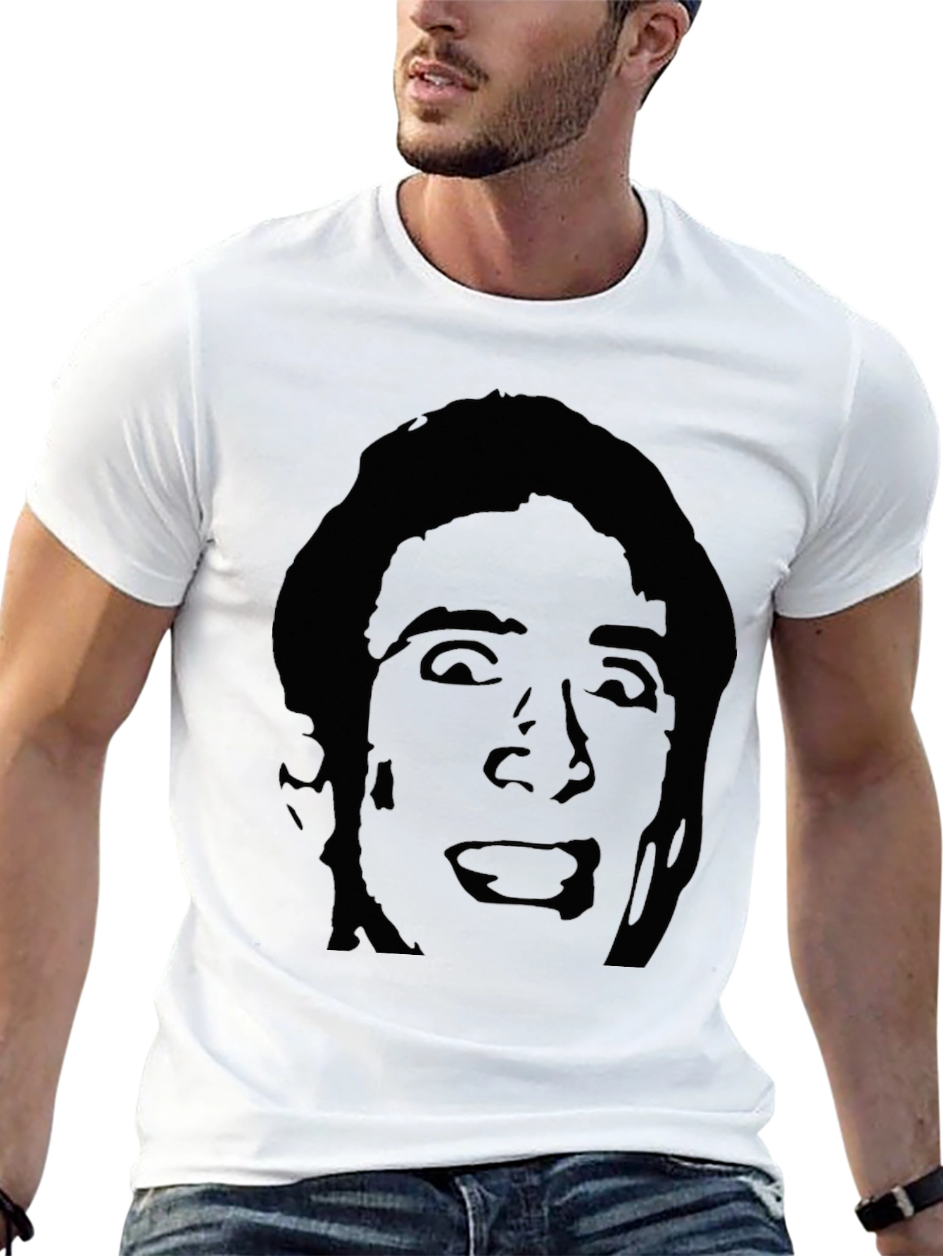 Nicolas Cage Silhouette T-Shirt - Black Graphic Tee