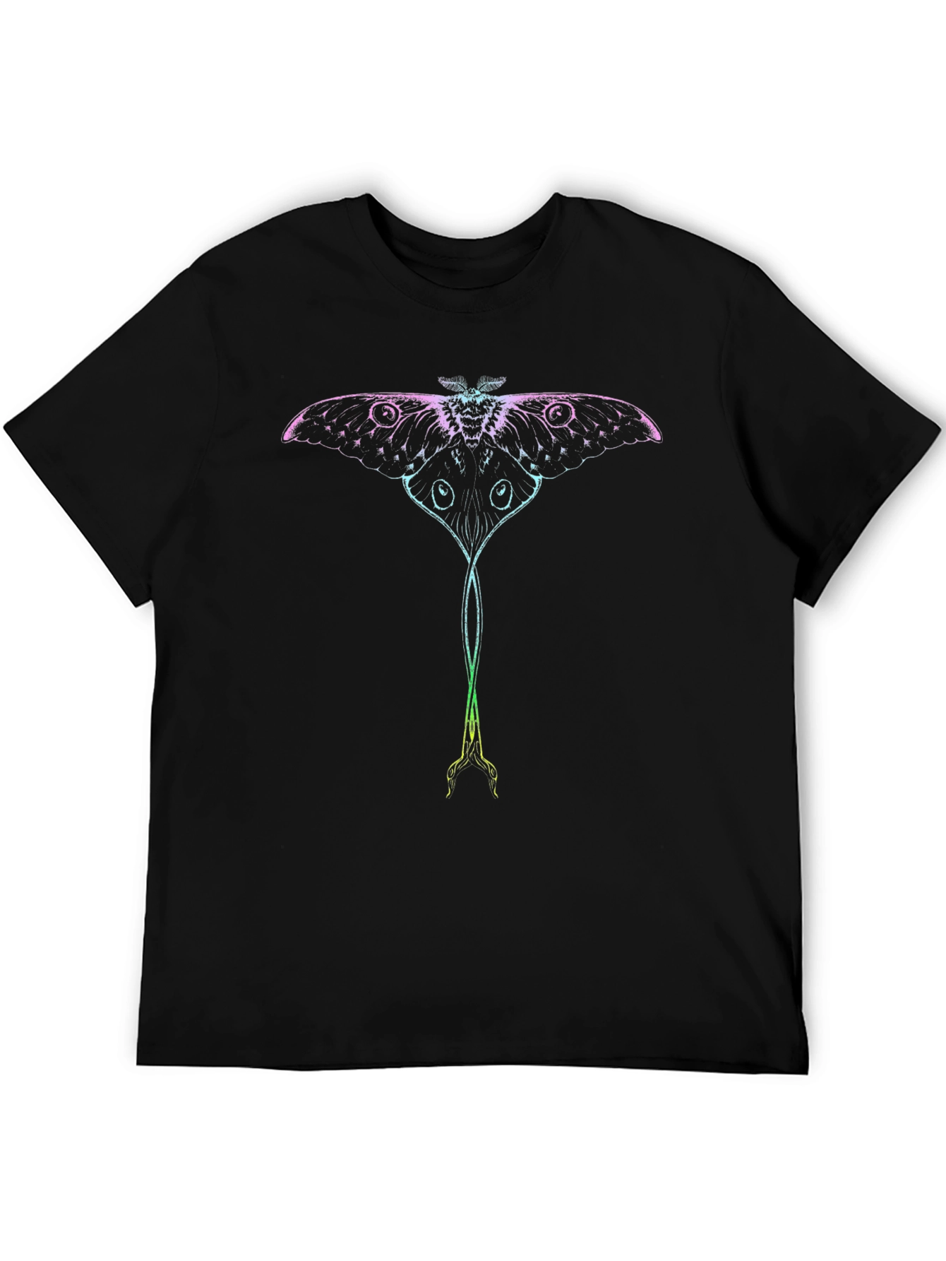 Luna Moth Graphic Tee - Black Cotton