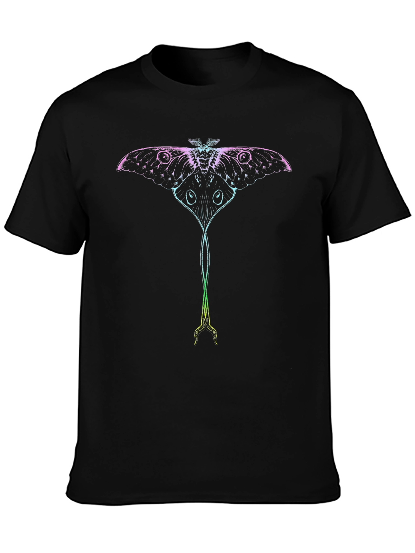 Luna Moth Graphic Tee - Black Cotton