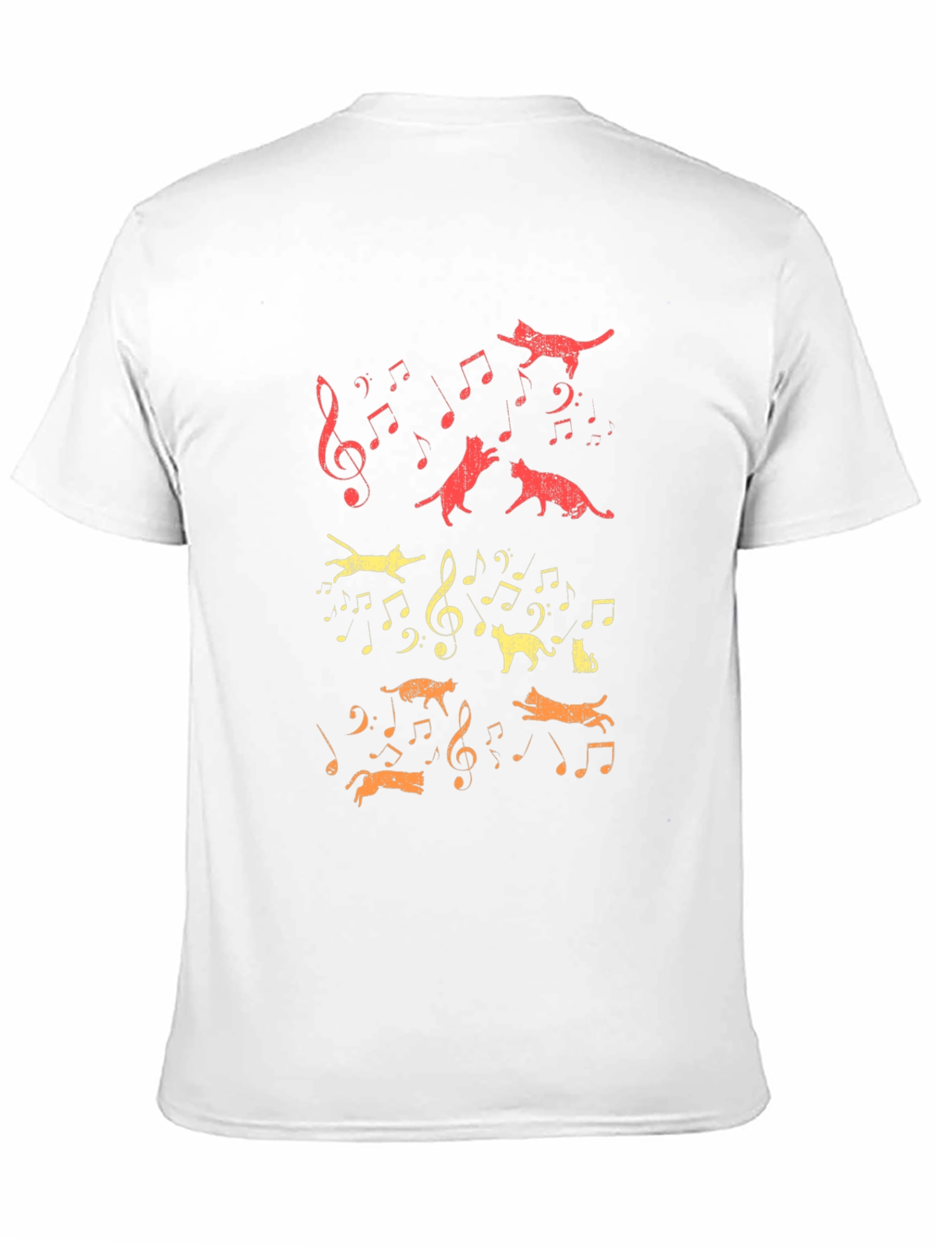 Cats & Music Notes Graphic T-Shirt