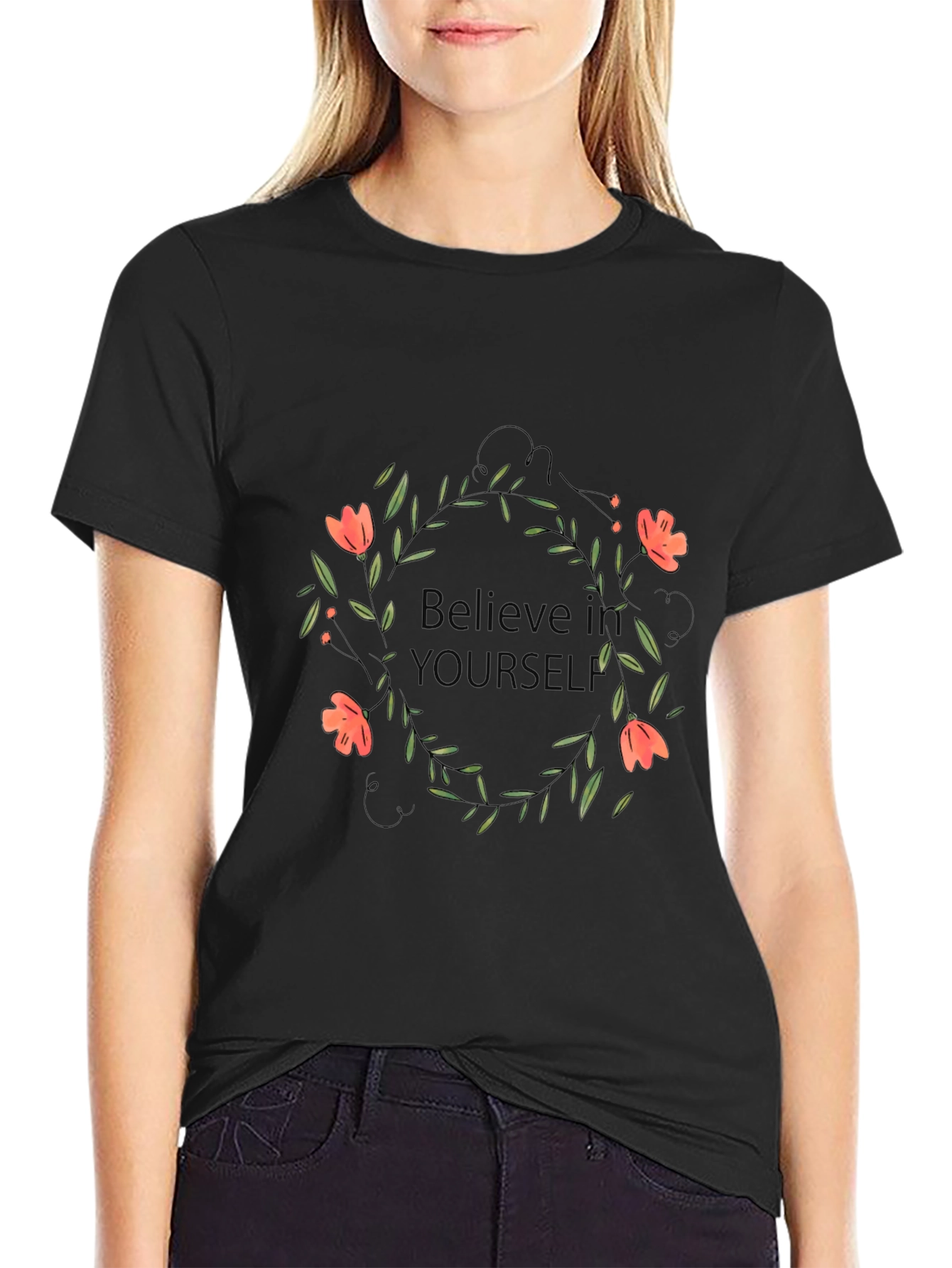 Believe In Yourself Black Graphic Tee