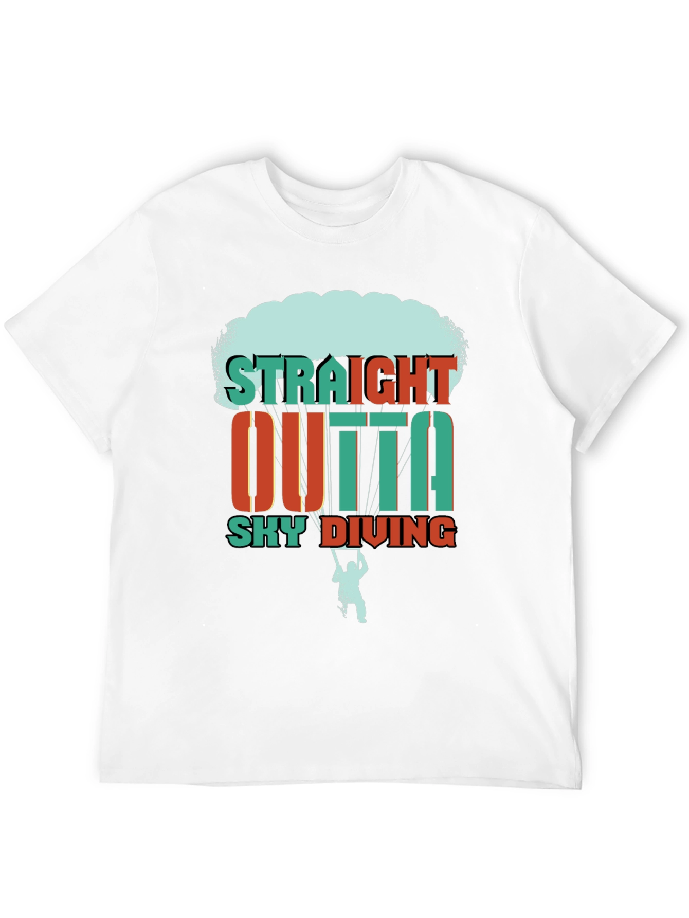 Straight Outta Sky Diving Black Graphic T-Shirt