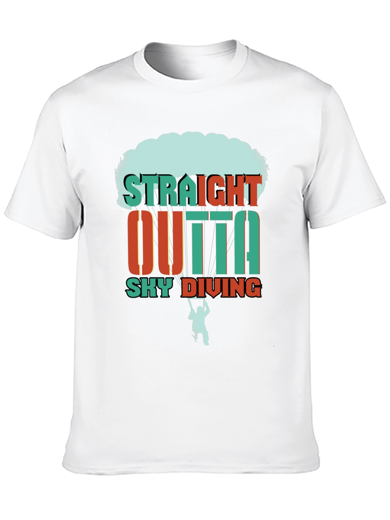 Straight Outta Sky Diving Black Graphic T-Shirt