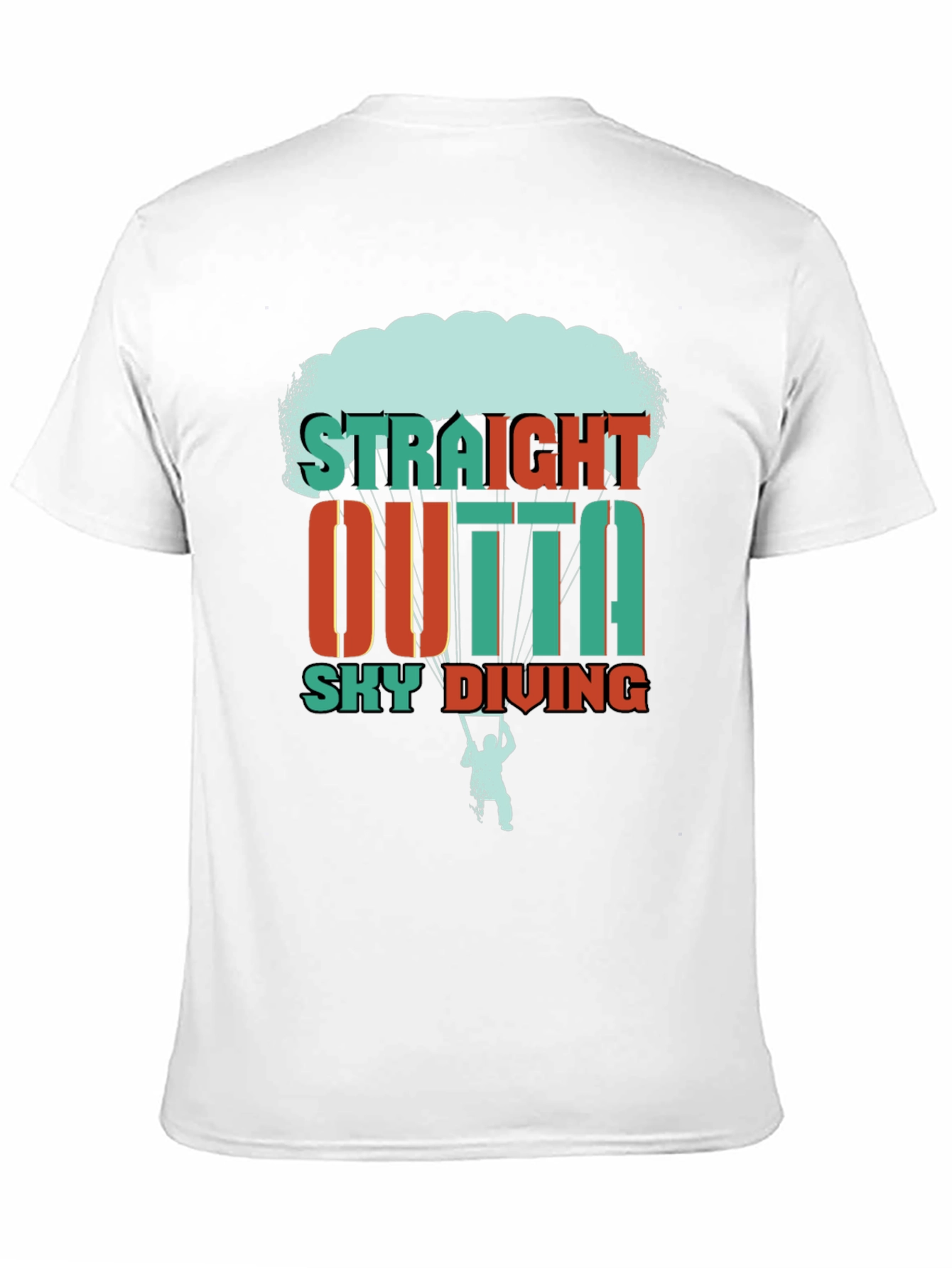Straight Outta Sky Diving Black Graphic T-Shirt