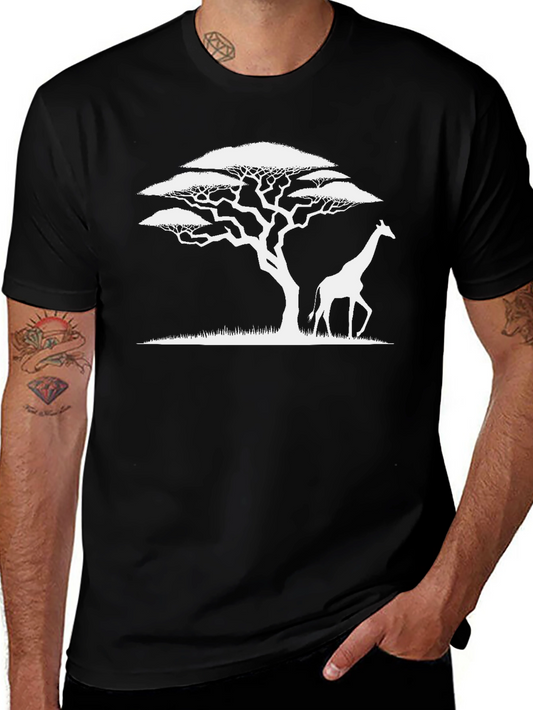 Savanna Silhouette Tee - Tree and Giraffe Design