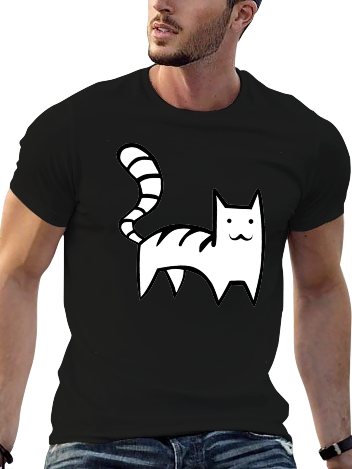 Cool Cat Graphic Tee - Black Casual Shirt