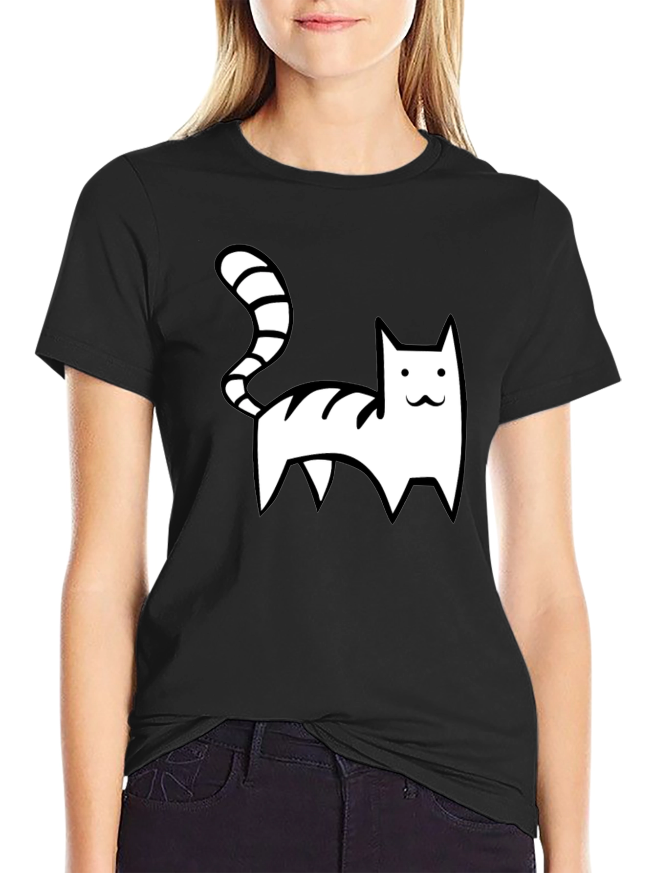 Cool Cat Graphic Tee - Black Casual Shirt