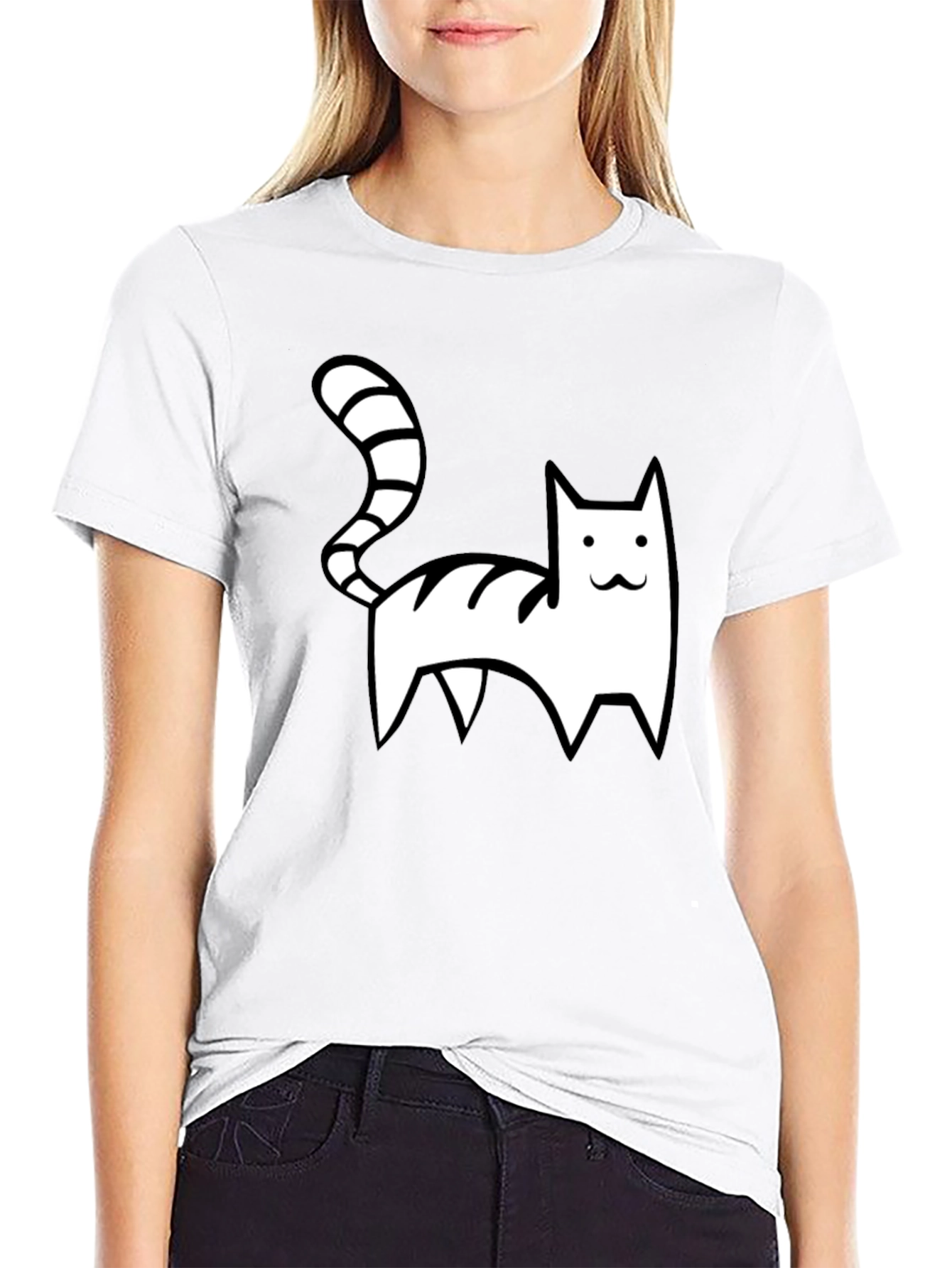 Cool Cat Graphic Tee - Black Casual Shirt