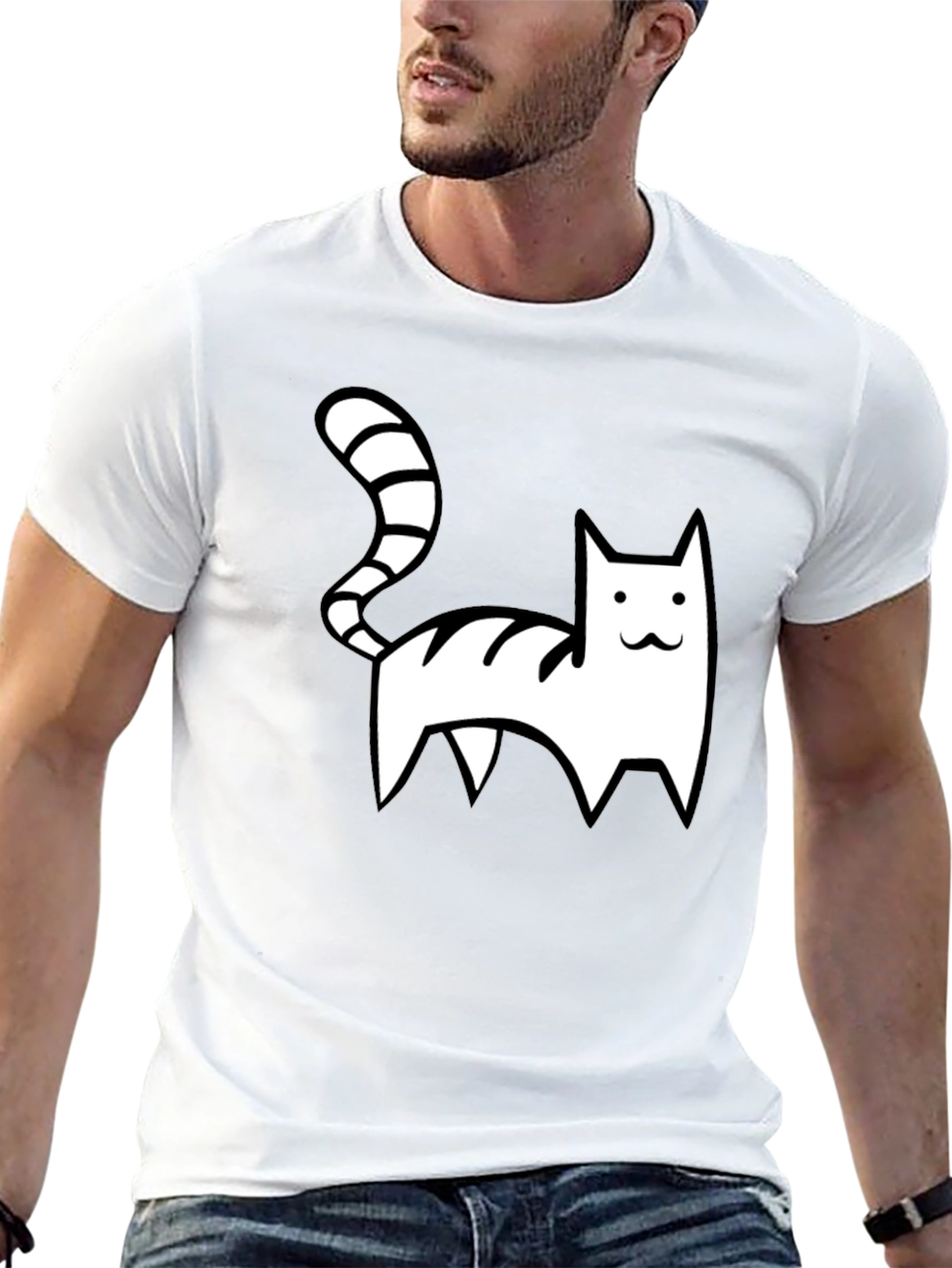 Cool Cat Graphic Tee - Black Casual Shirt