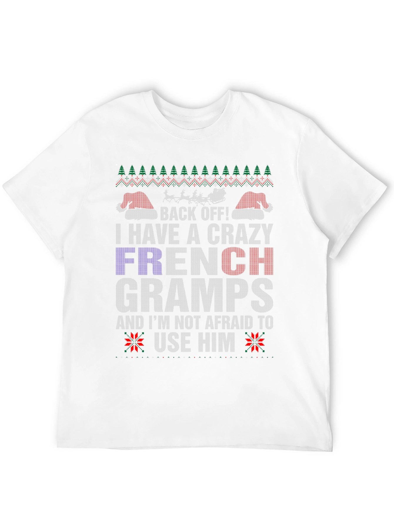 Crazy French Gramps Christmas T-Shirt