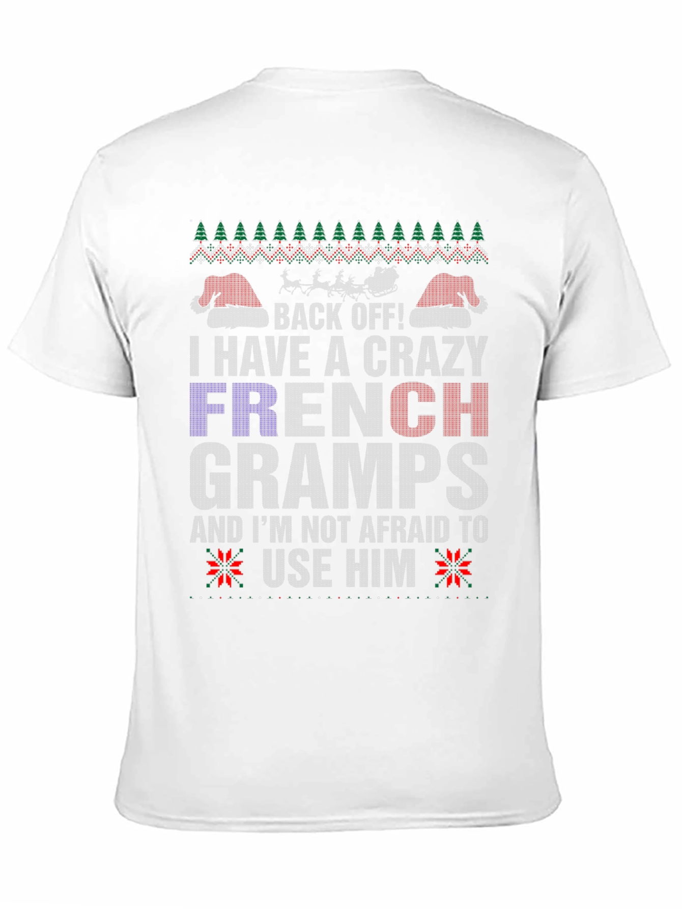 Crazy French Gramps Christmas T-Shirt