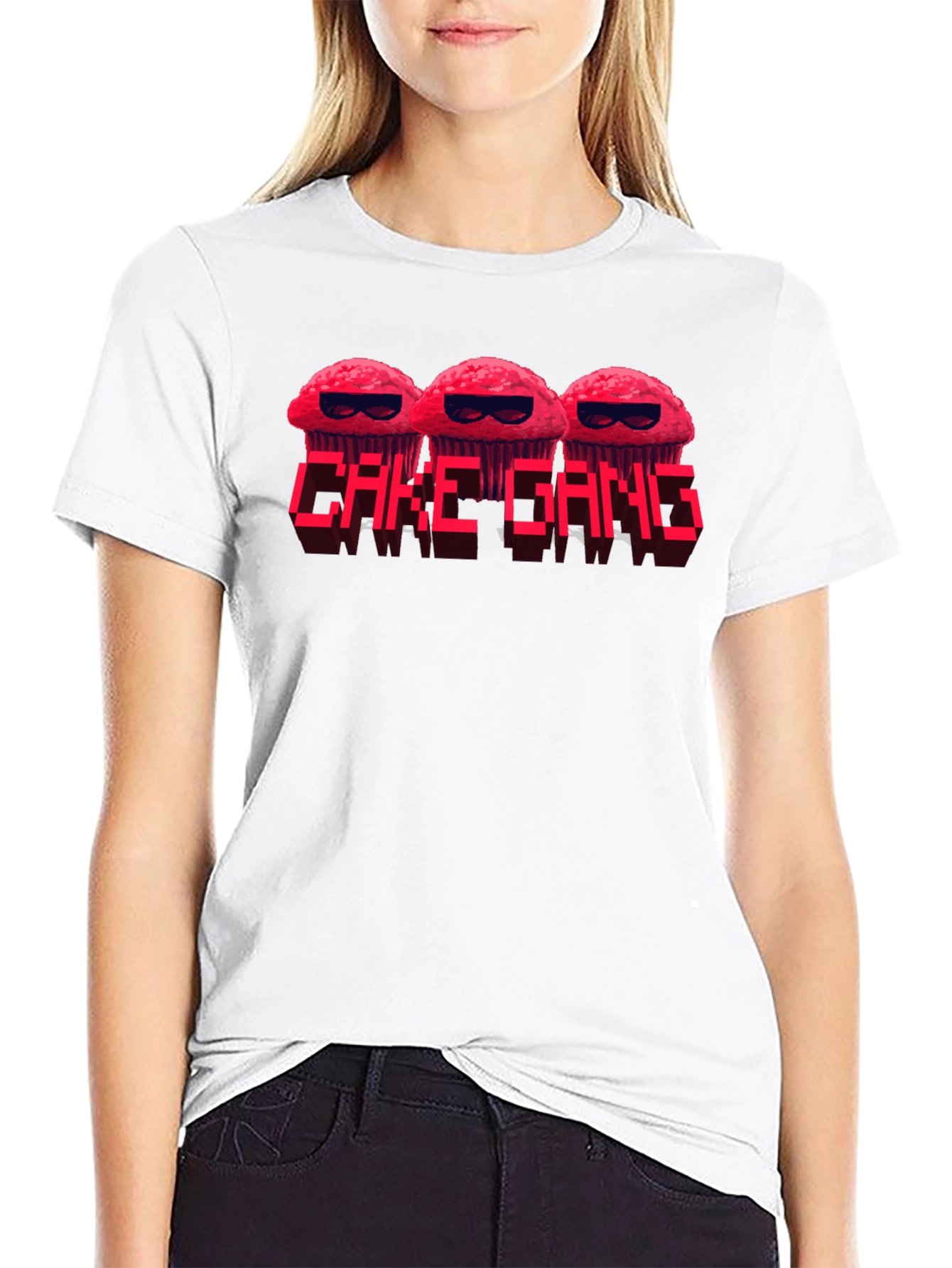 Cake Gang Graphic T-Shirt - Black Crew Neck Tee