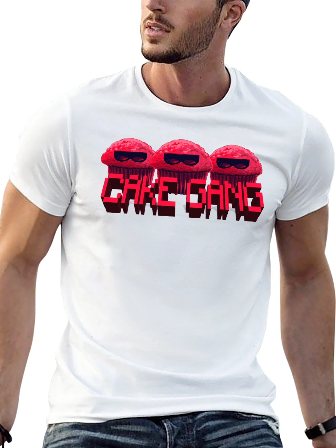 Cake Gang Graphic T-Shirt - Black Crew Neck Tee