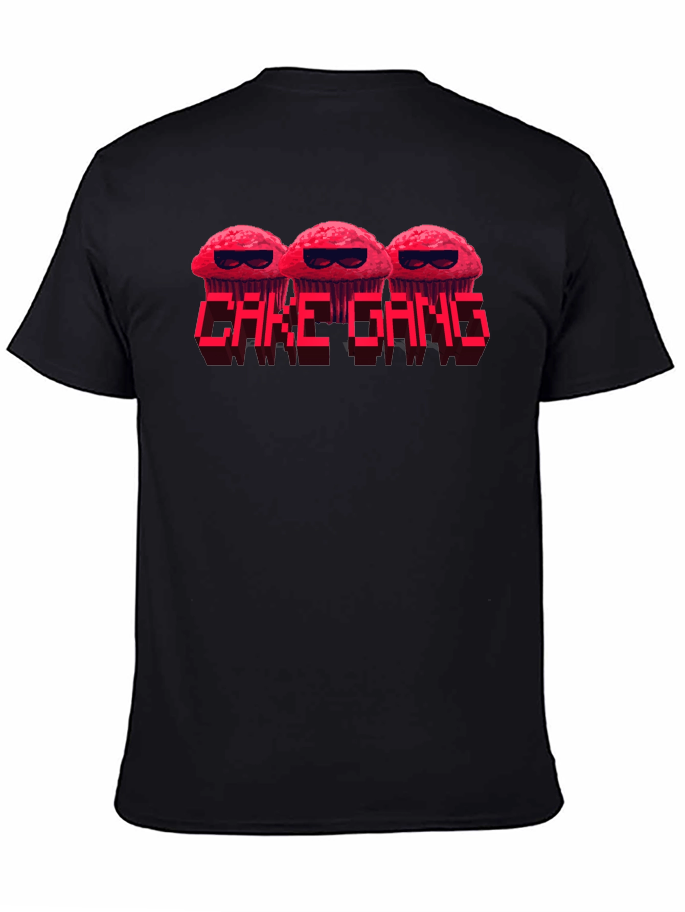Cake Gang Graphic T-Shirt - Black Crew Neck Tee