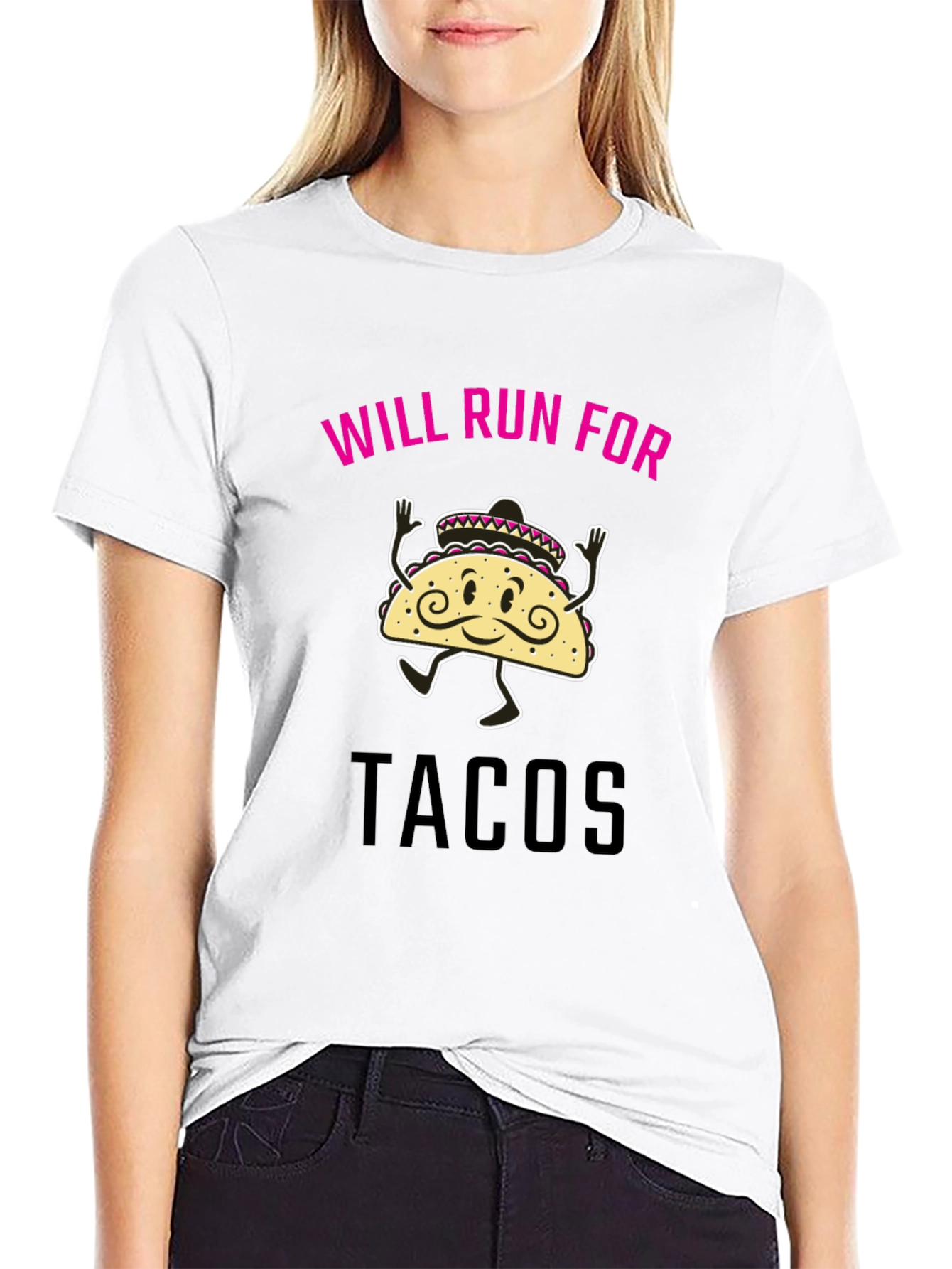 Will Run for Tacos Funny Graphic Tee