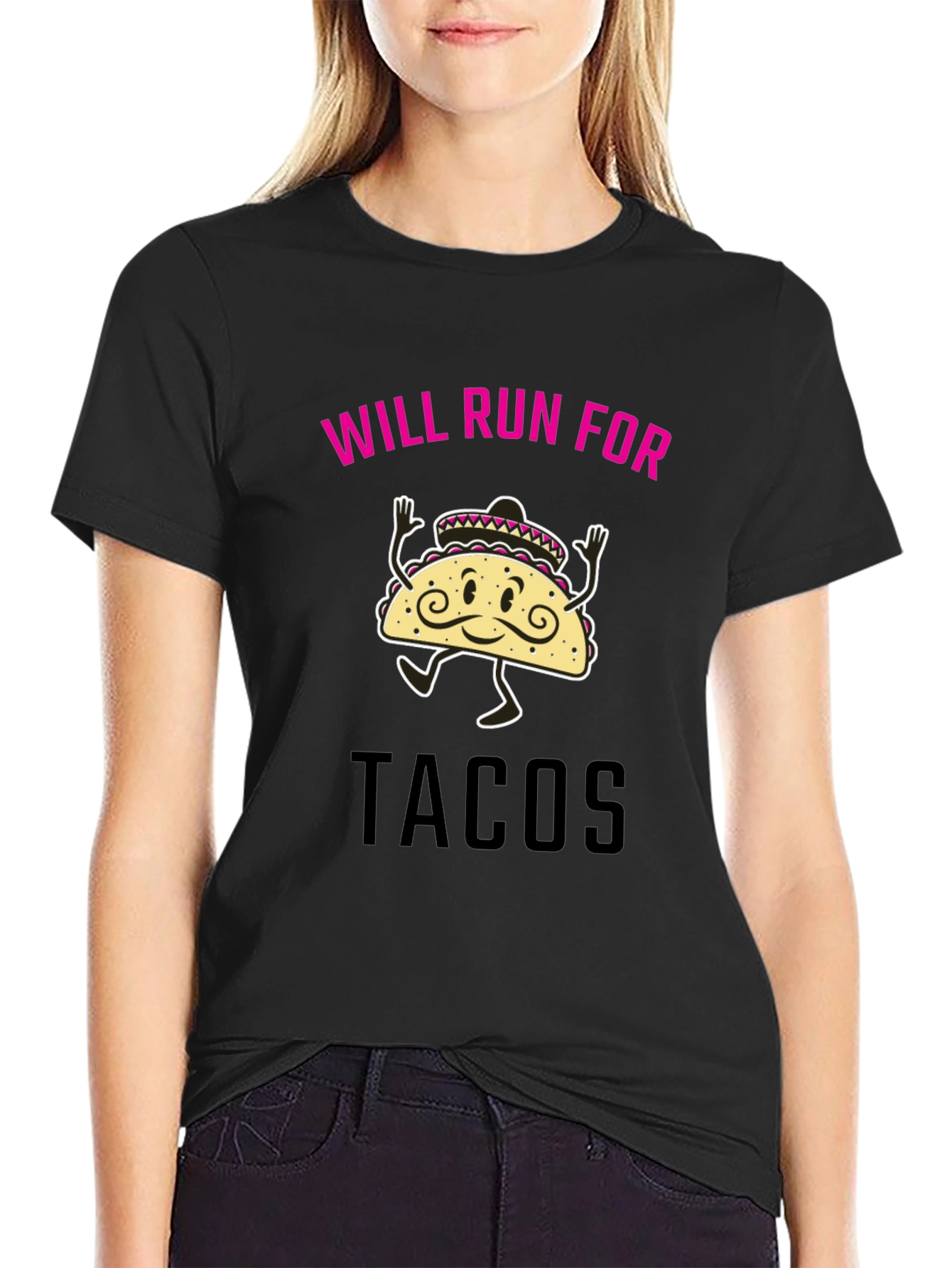 Will Run for Tacos Funny Graphic Tee