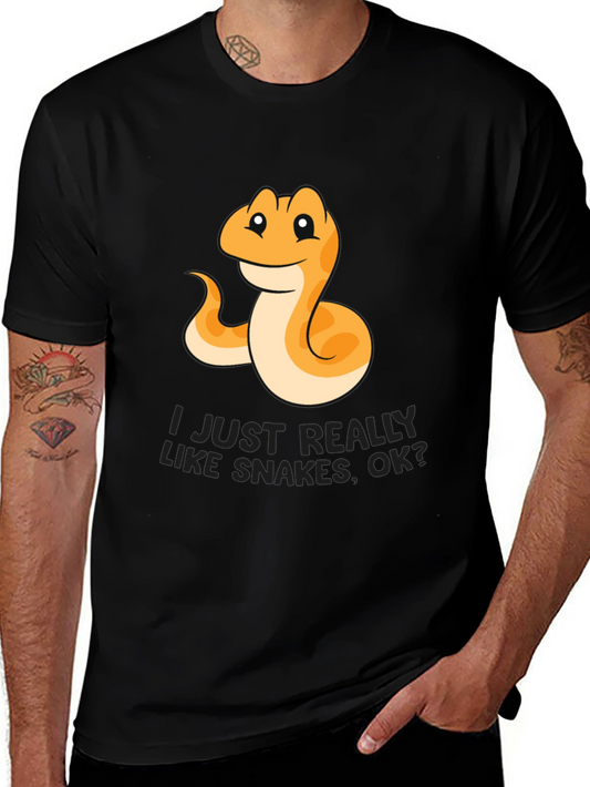 Cute Snake Graphic Tee - I Just Really Like Snakes
