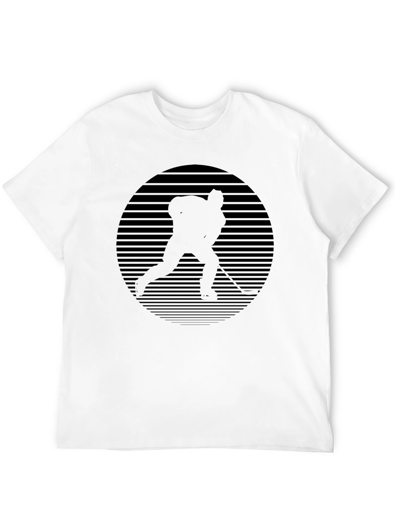 Hockey Player Graphic T-Shirt - Black