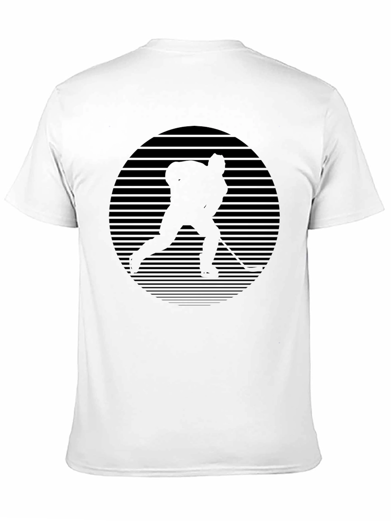 Hockey Player Graphic T-Shirt - Black